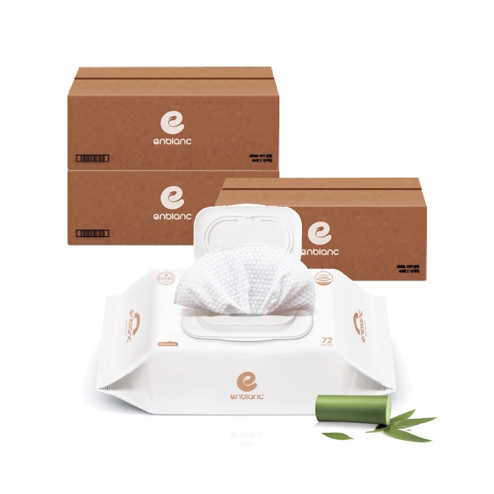 ENBLANC NEO WHITE｜白色輕厚竹子｜有蓋純水濕紙巾｜72抽30包