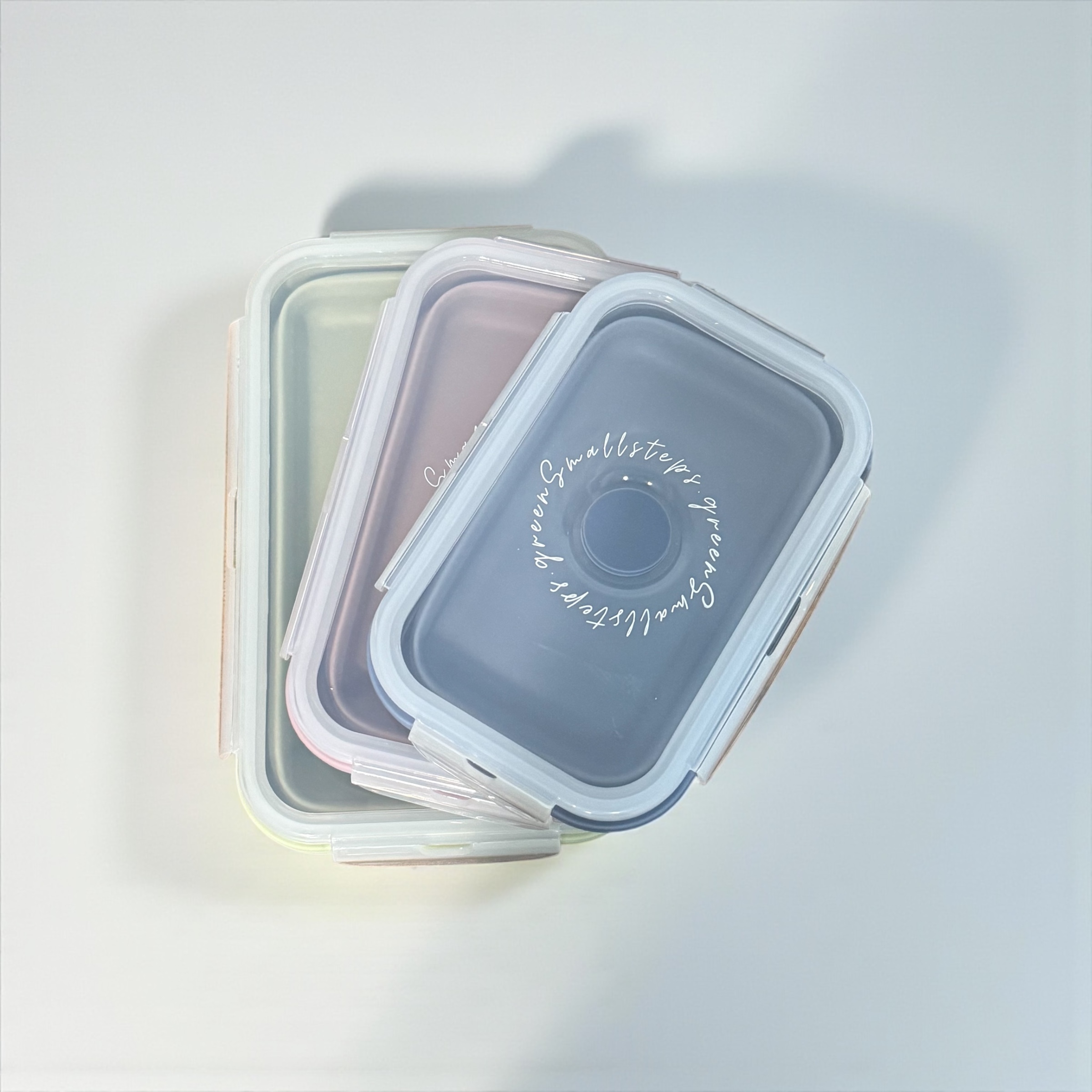 【綠印生活】小號折疊矽膠餐盒 - 550ml