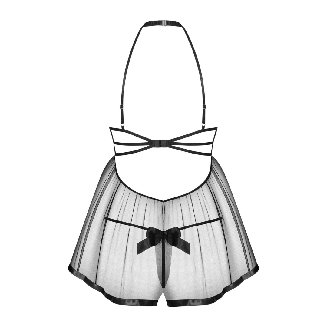 Obsessive - Delishya 蝴蝶結掛脖露胸情趣睡裙套裝 L/XL