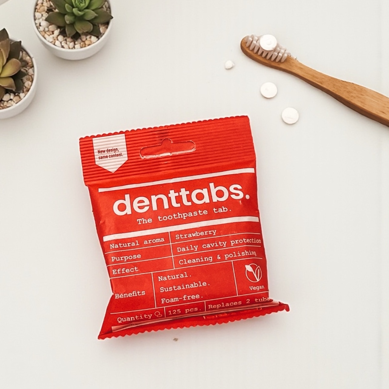 【denttabs.】草莓天然護理牙膏錠 丹特一錠淨 (兒童) 125錠