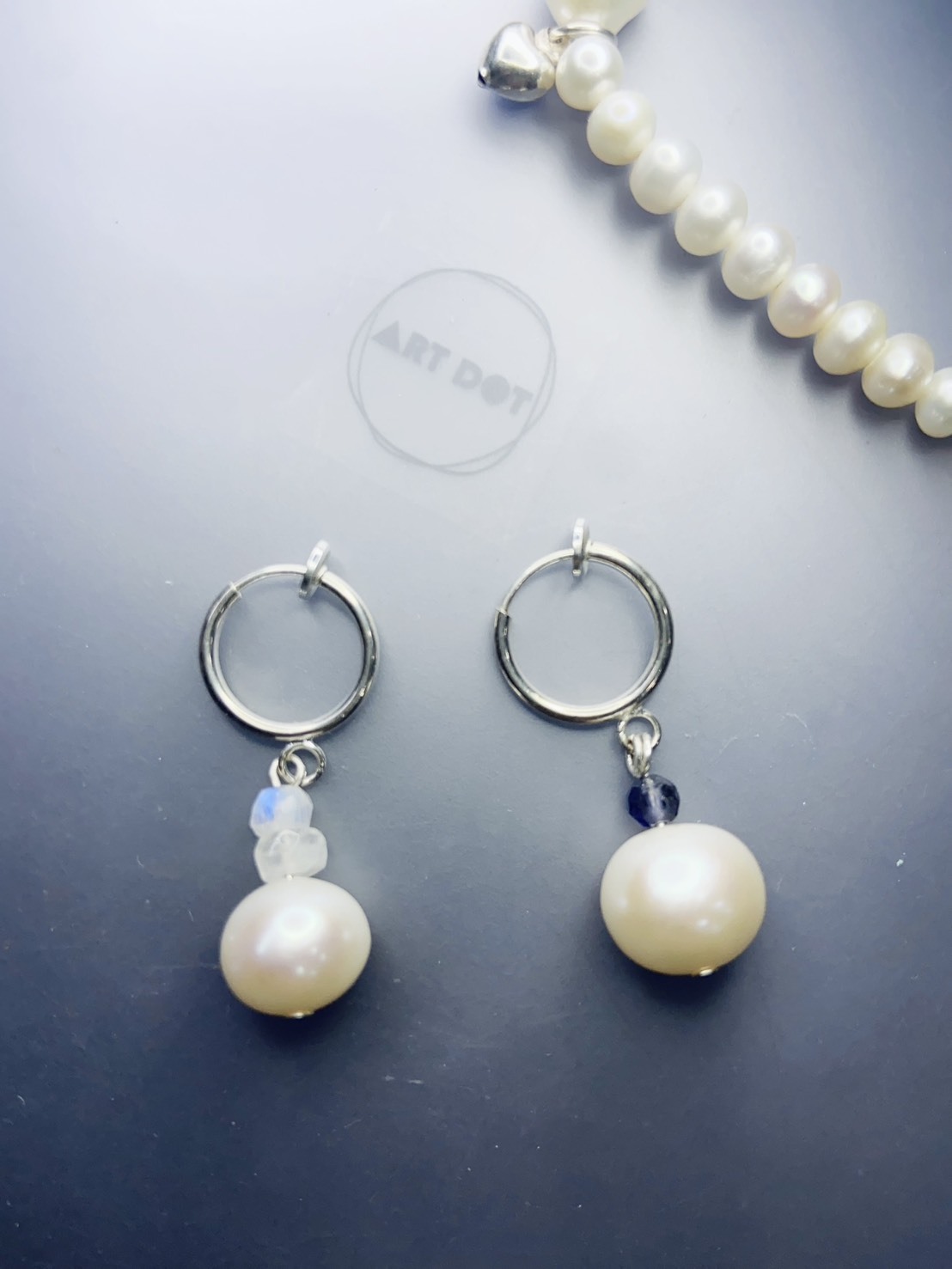 白夜與靛夢丨大咪數珍珠耳環|六月