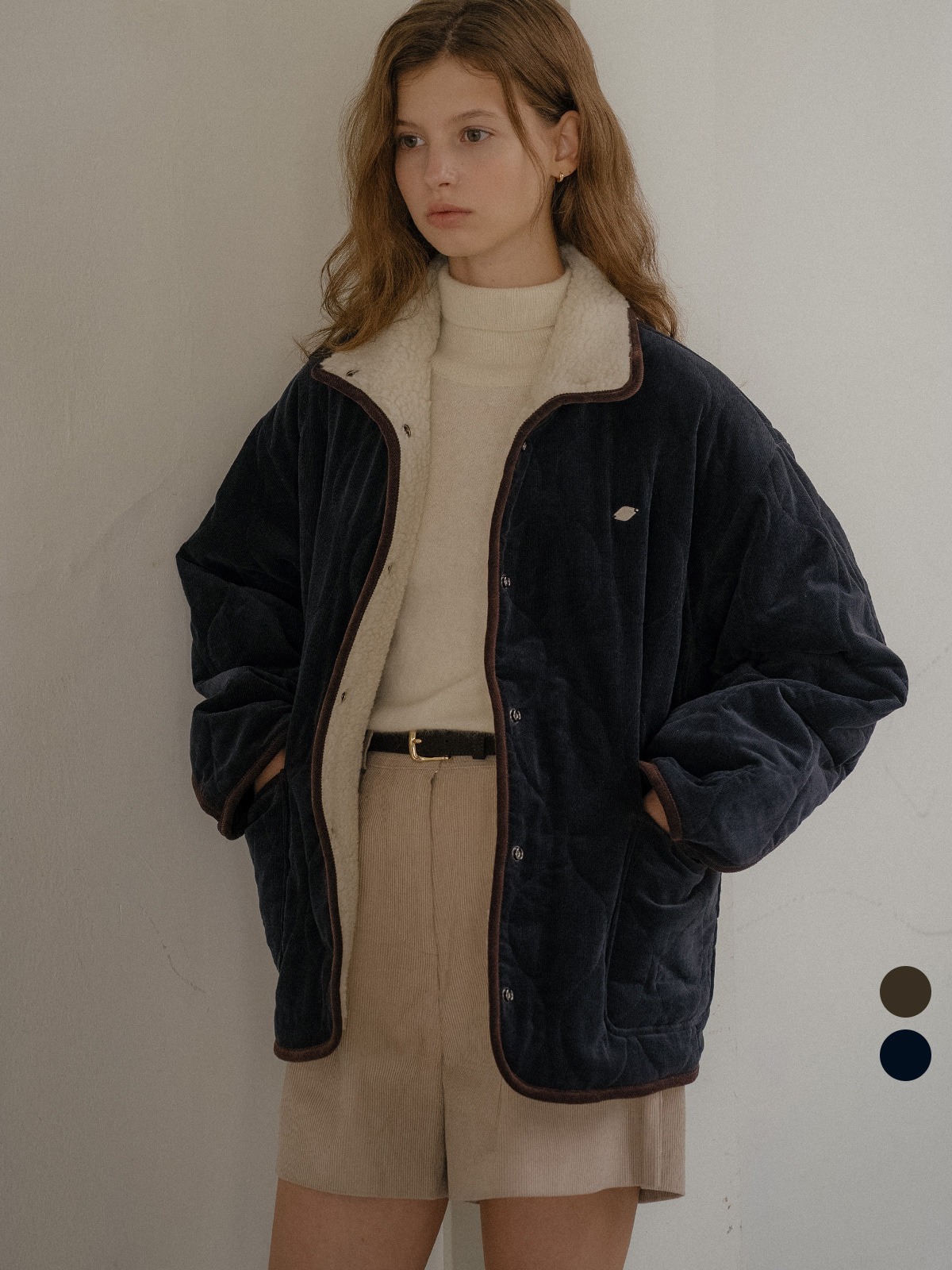 TILLIDIE High-Neck Dumble Quilting Jumper