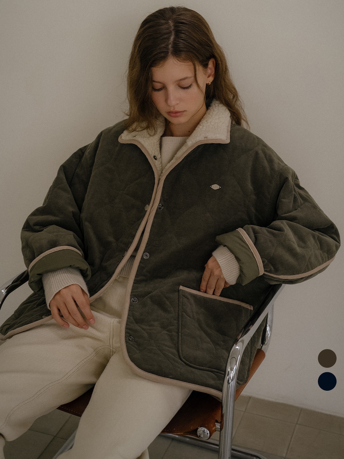 TILLIDIE High-Neck Dumble Quilting Jumper