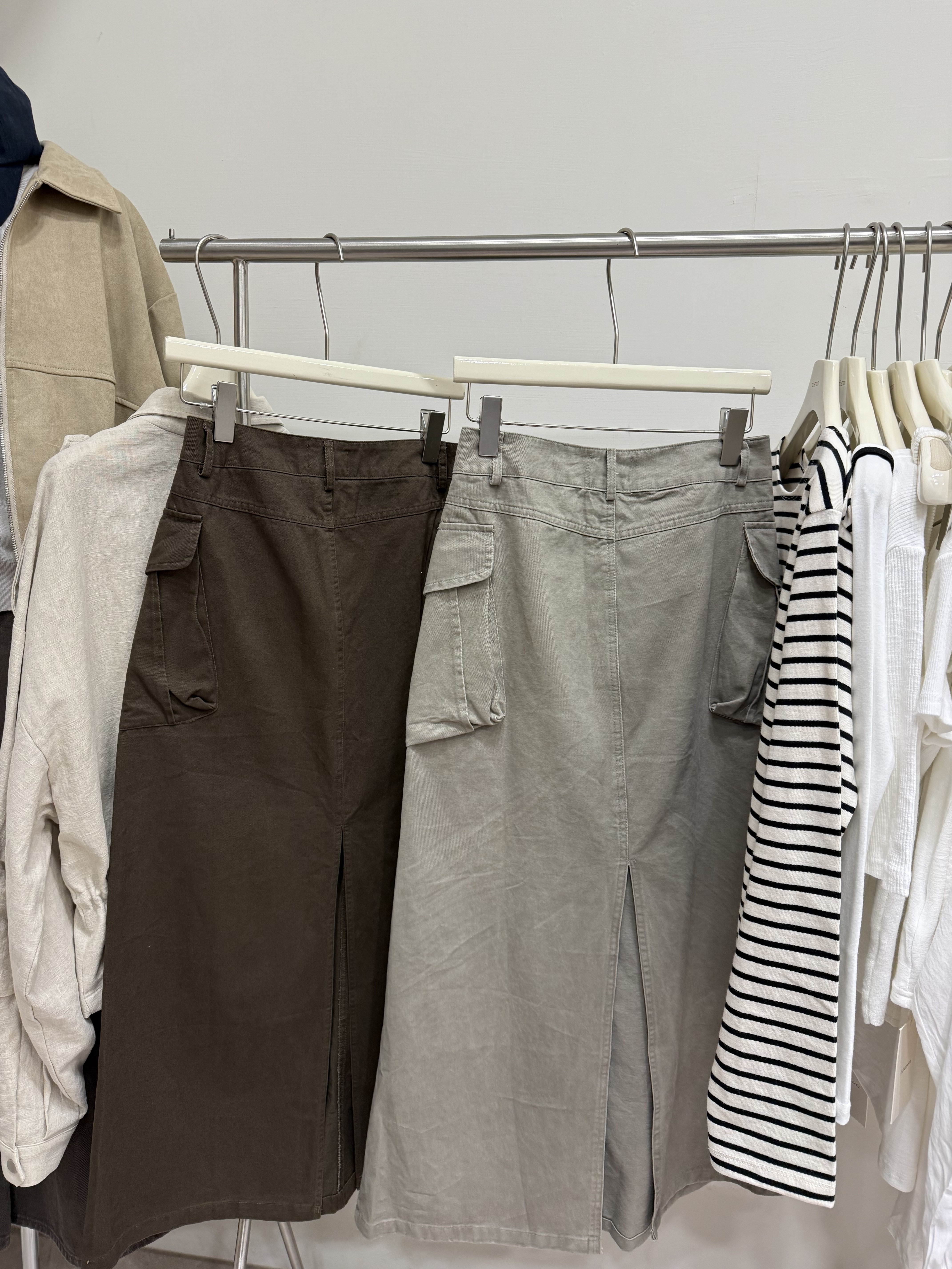 1705 日系A字後開衩工裝裙