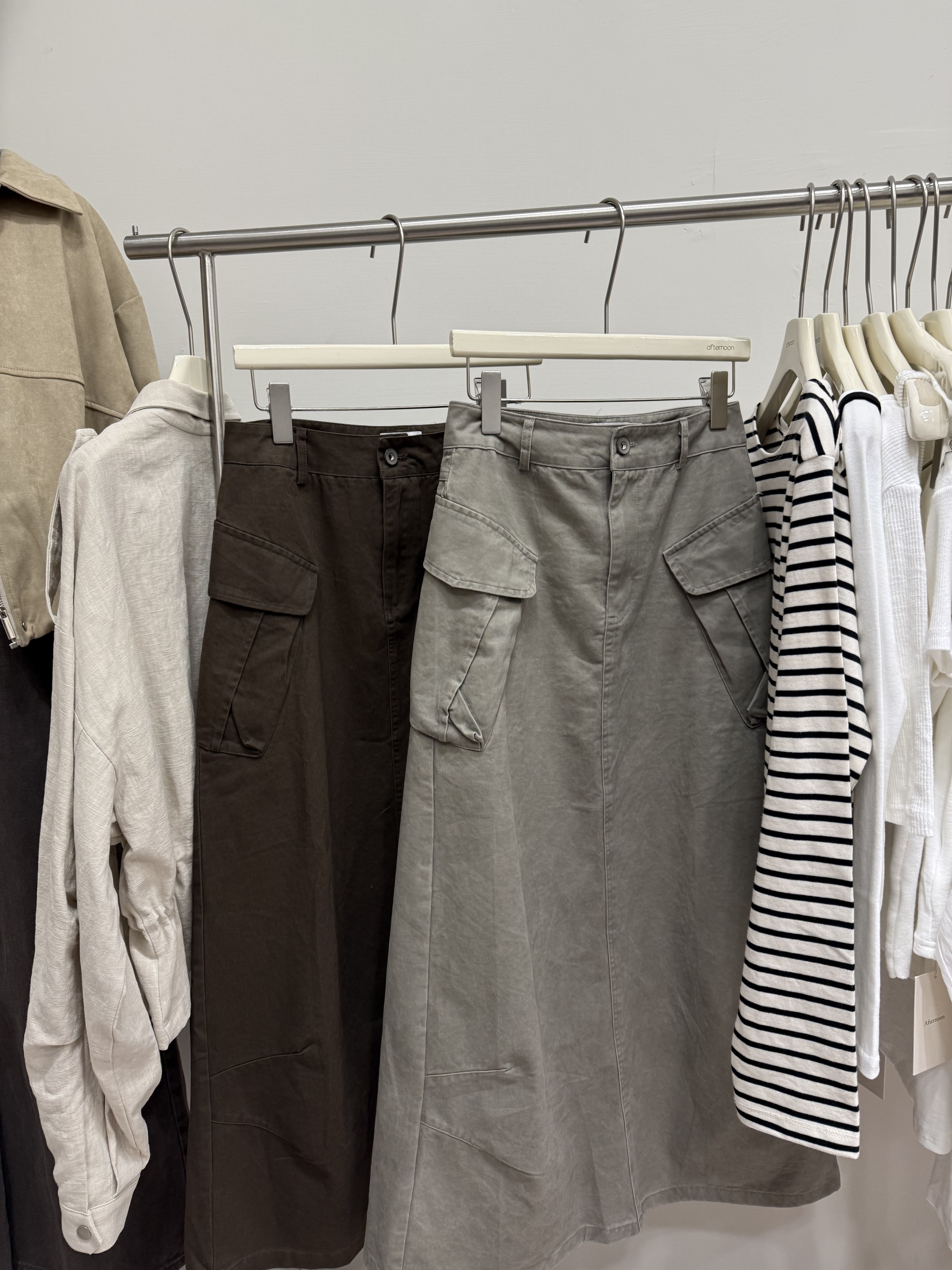 1705 日系A字後開衩工裝裙