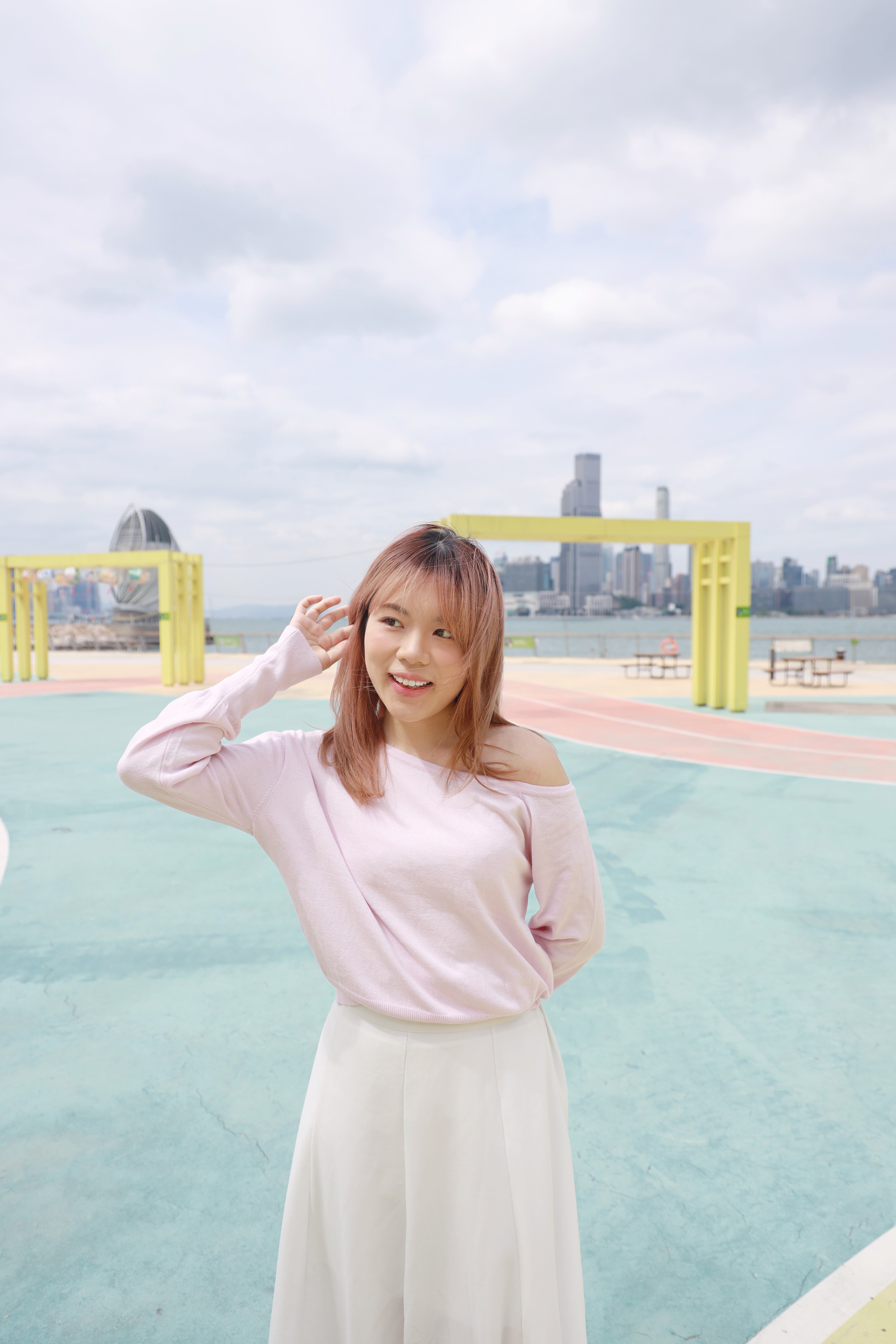 ||TOP588|| 斜邊露肩闊身針織TOP