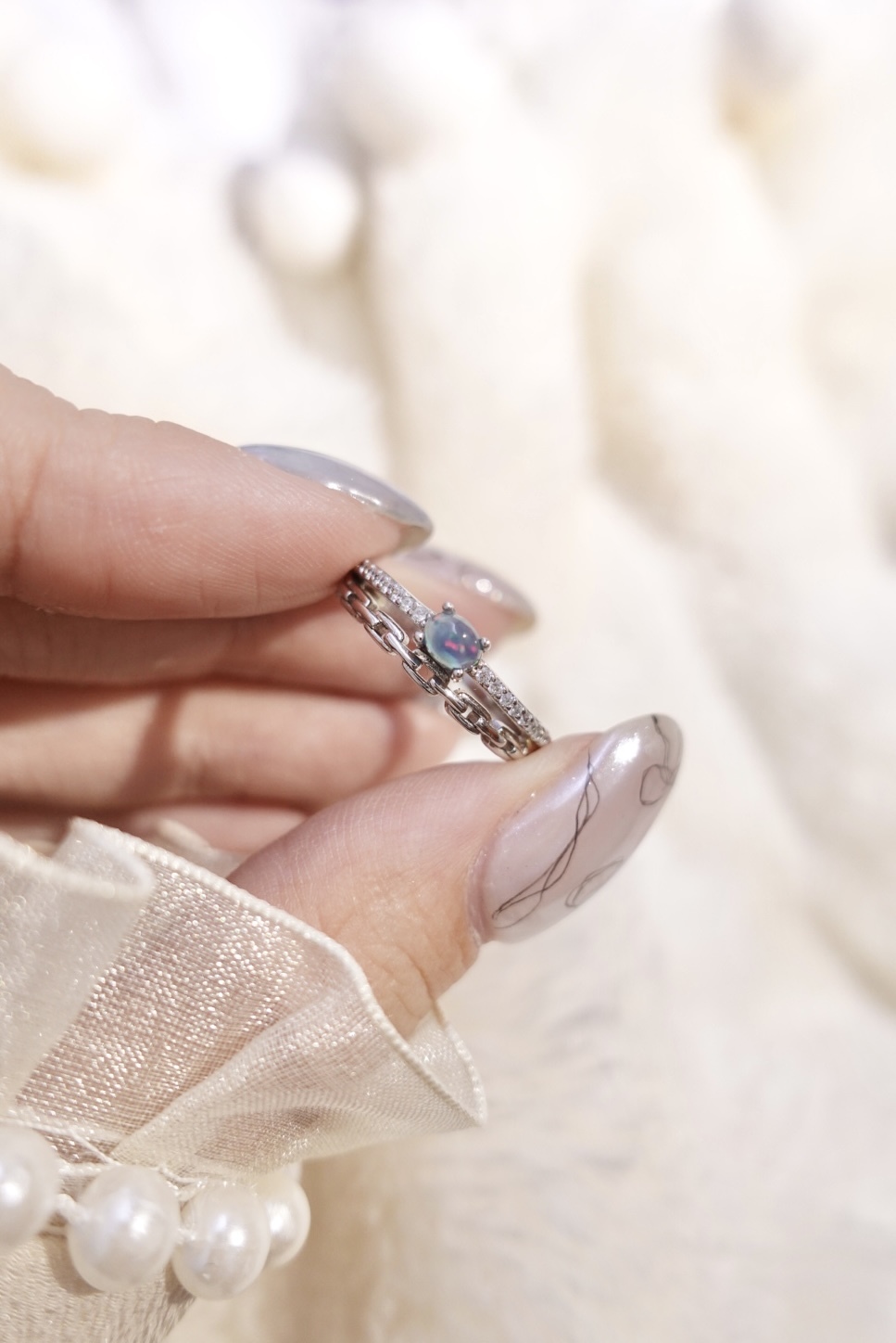 《 預購 》黑歐泊雙鍊戒