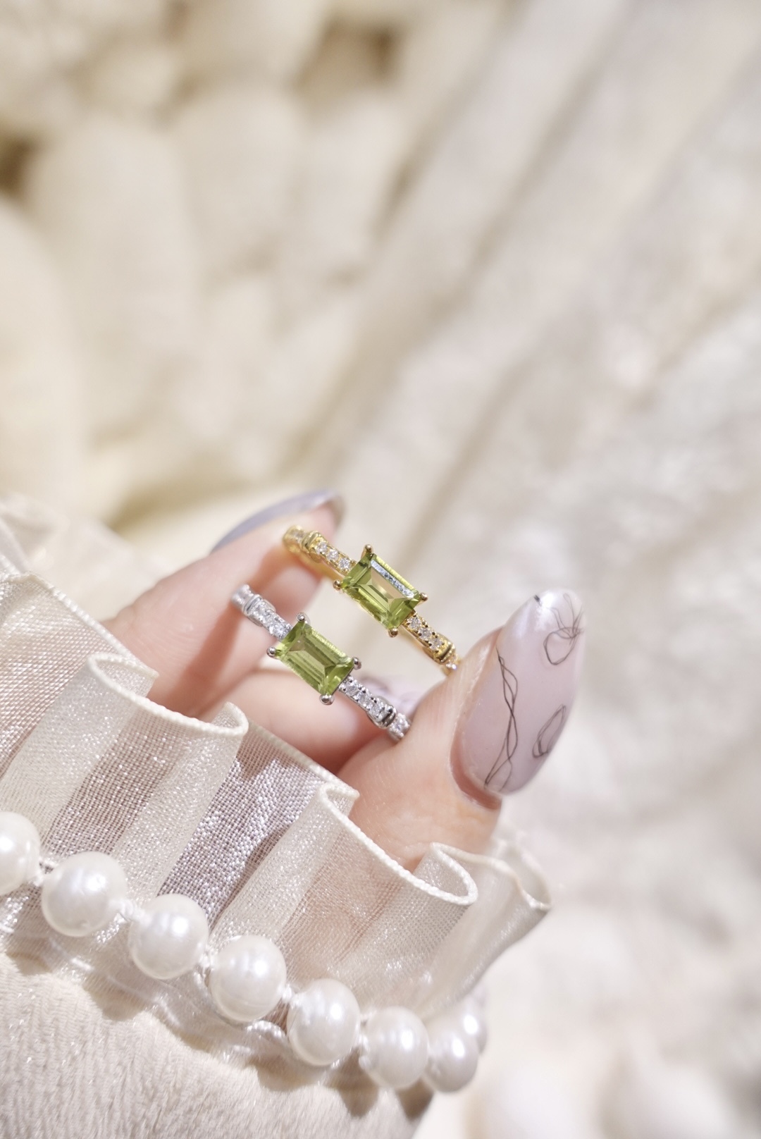 《 預購 》橄欖石長方戒指