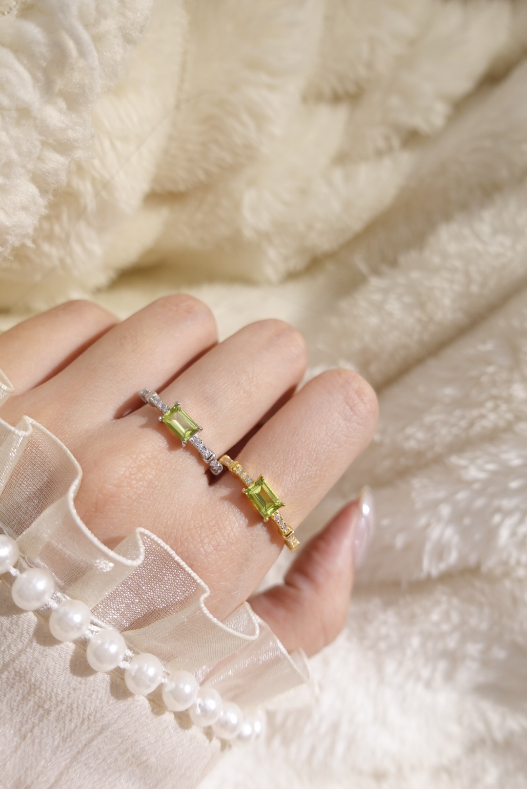 《 預購 》橄欖石長方戒指