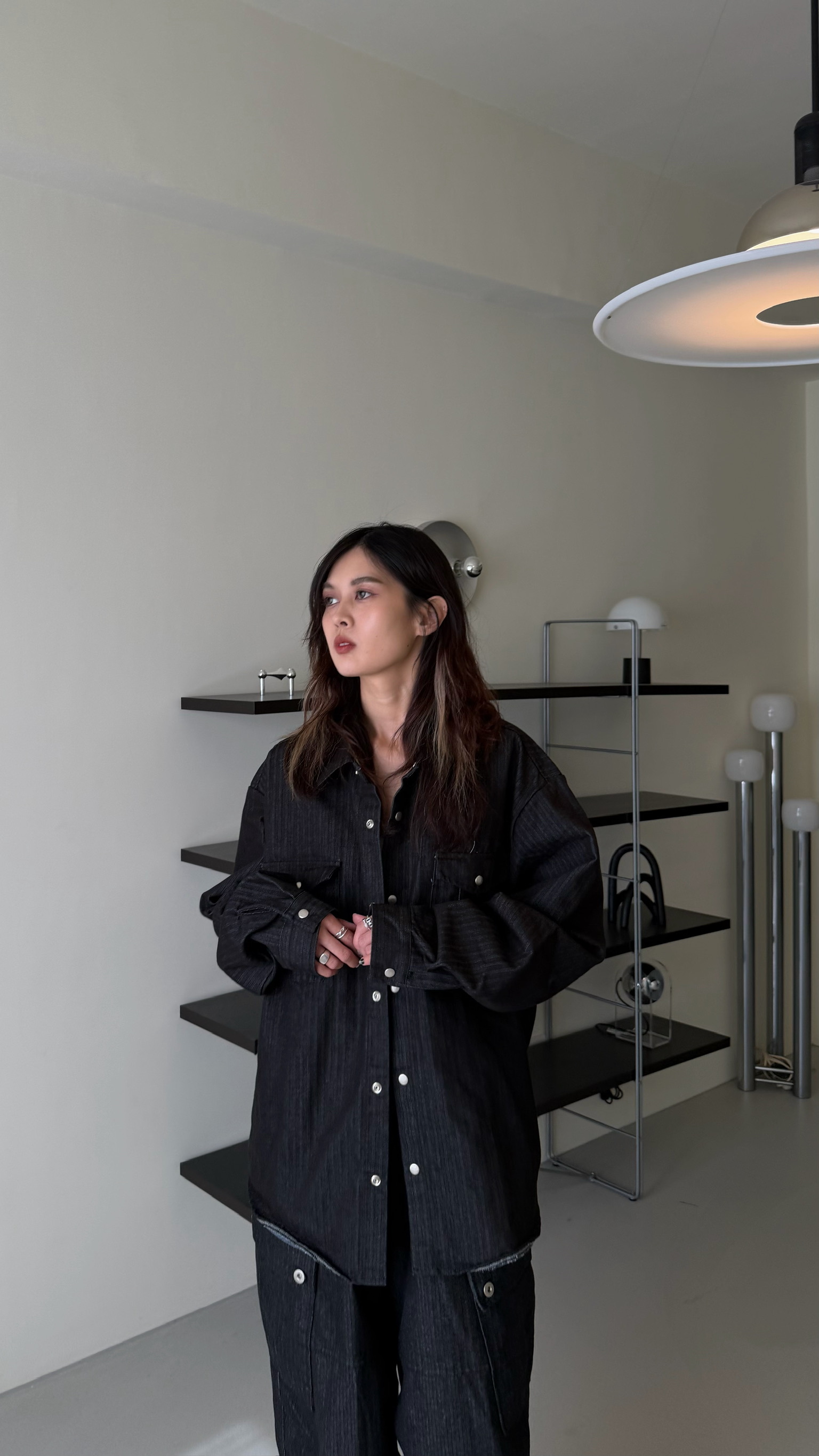 直紋丹寧口袋襯衫☝🏻