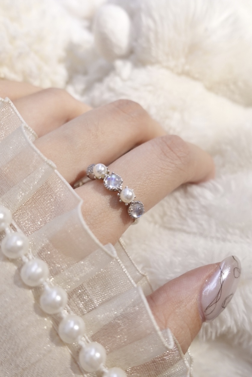 《 預購 》月光x珍珠排戒