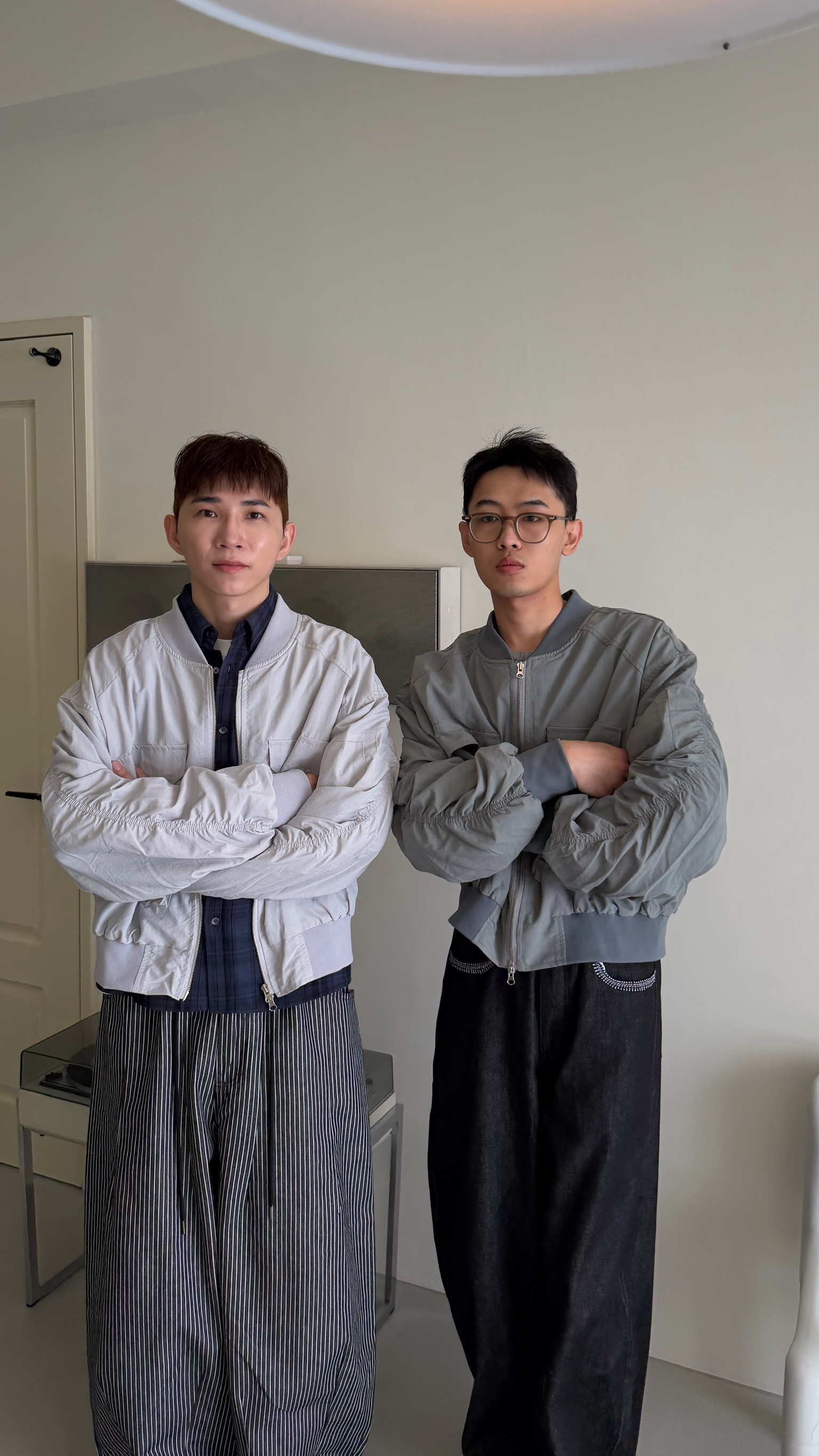 短版手袖皺摺MA1夾克