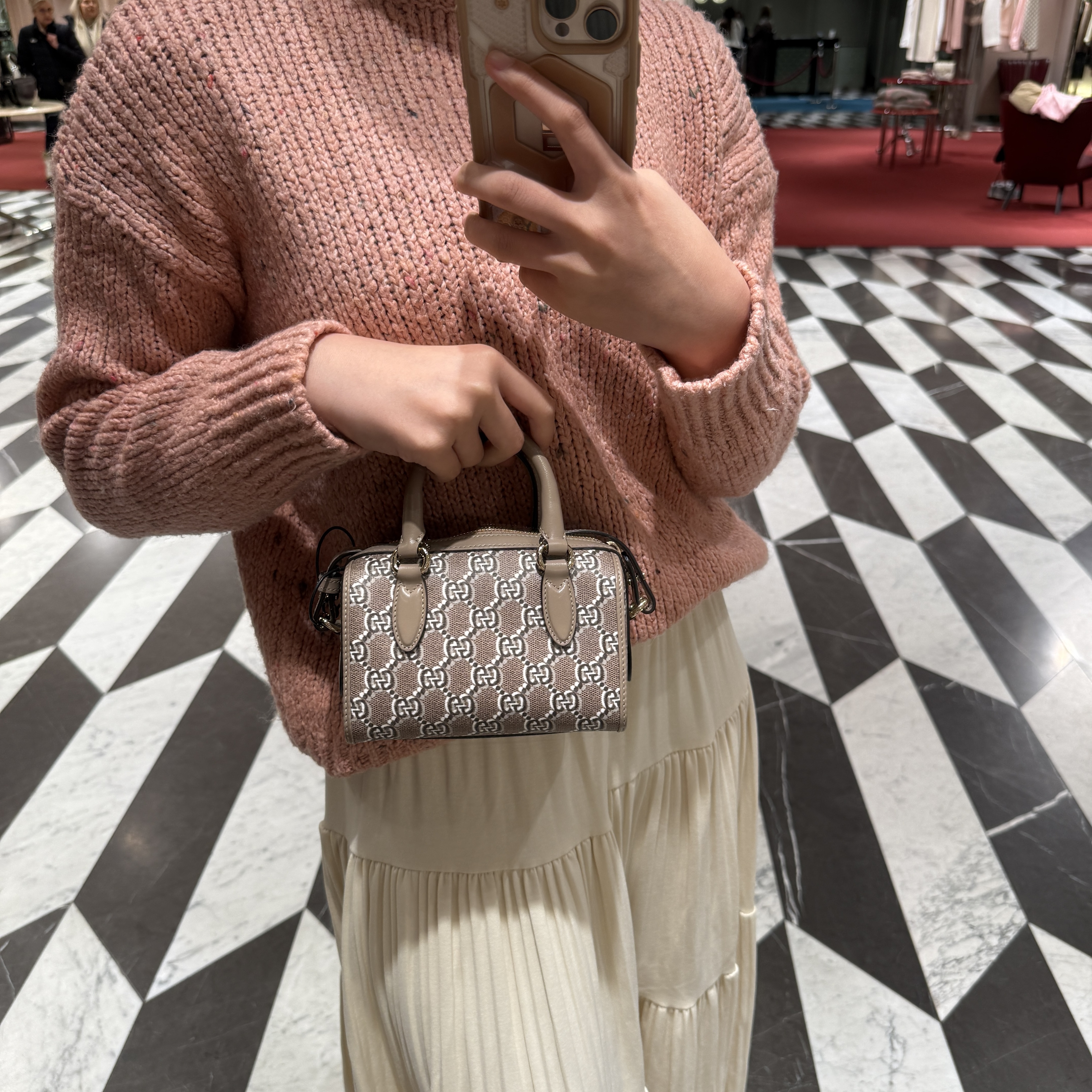 Gucci GG Shadow Supreme Mini Bag Taupe 795054