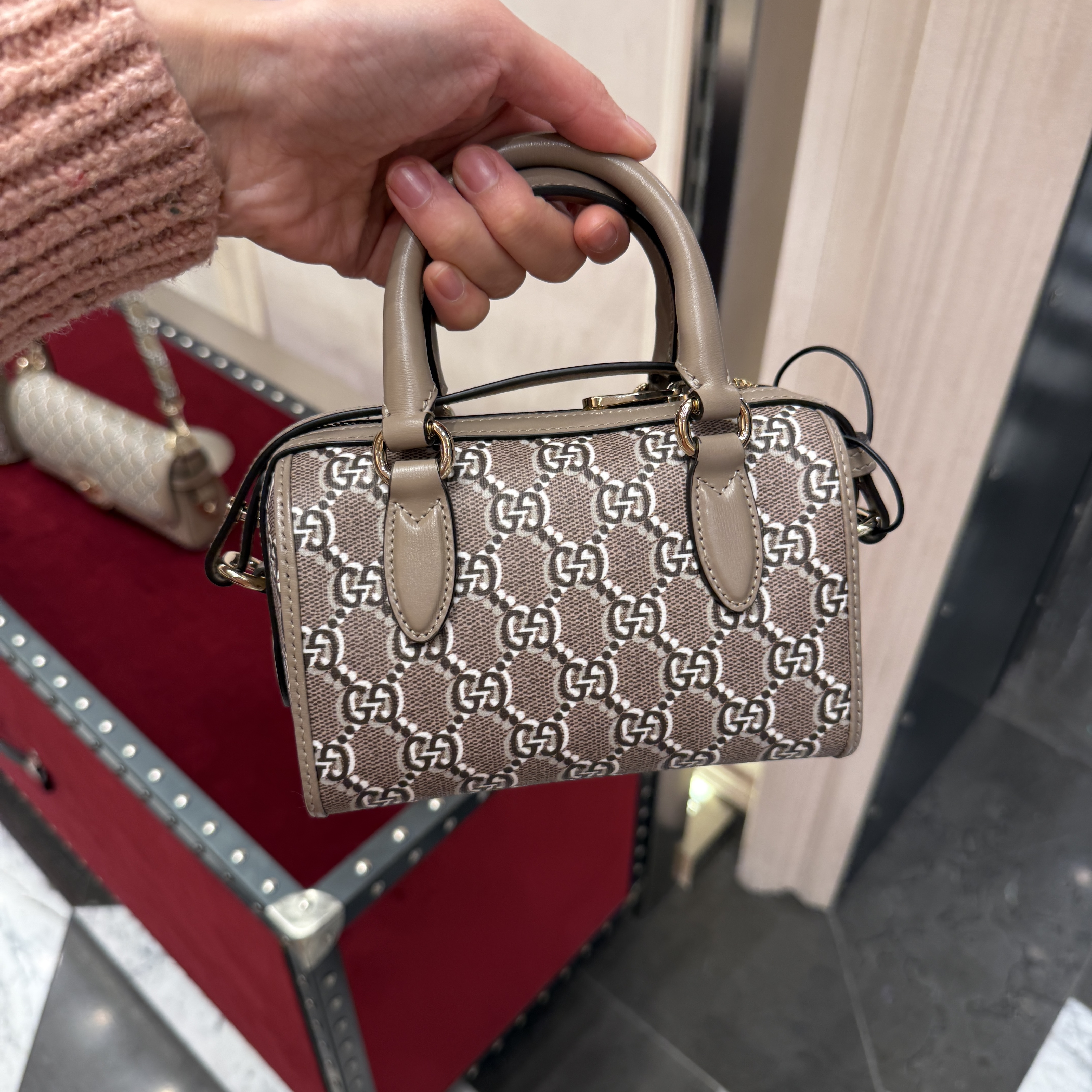 Gucci GG Shadow Supreme Mini Bag Taupe 795054
