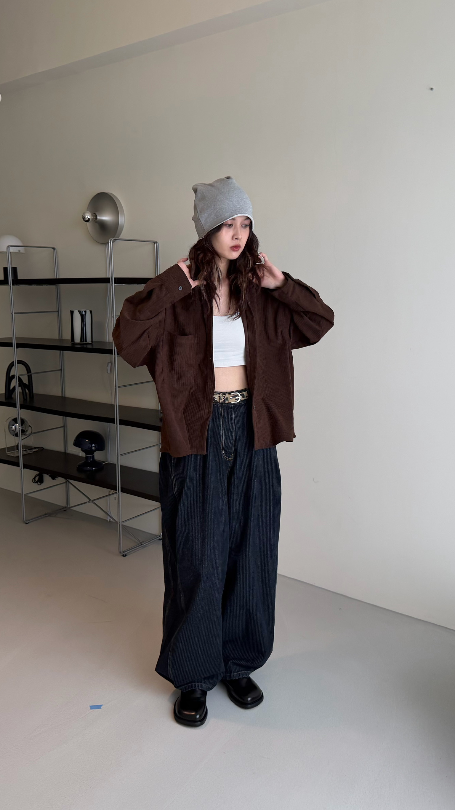 燈芯絨短版襯衫☝🏻