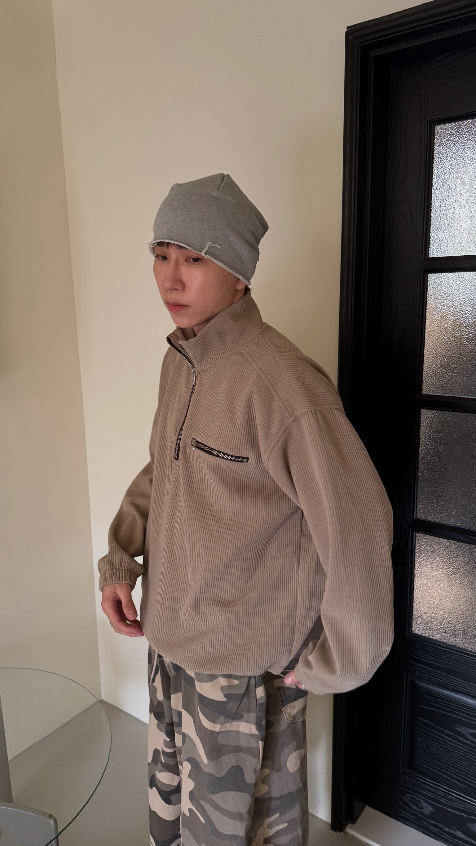 華夫格編織拉鍊上衣☝🏻