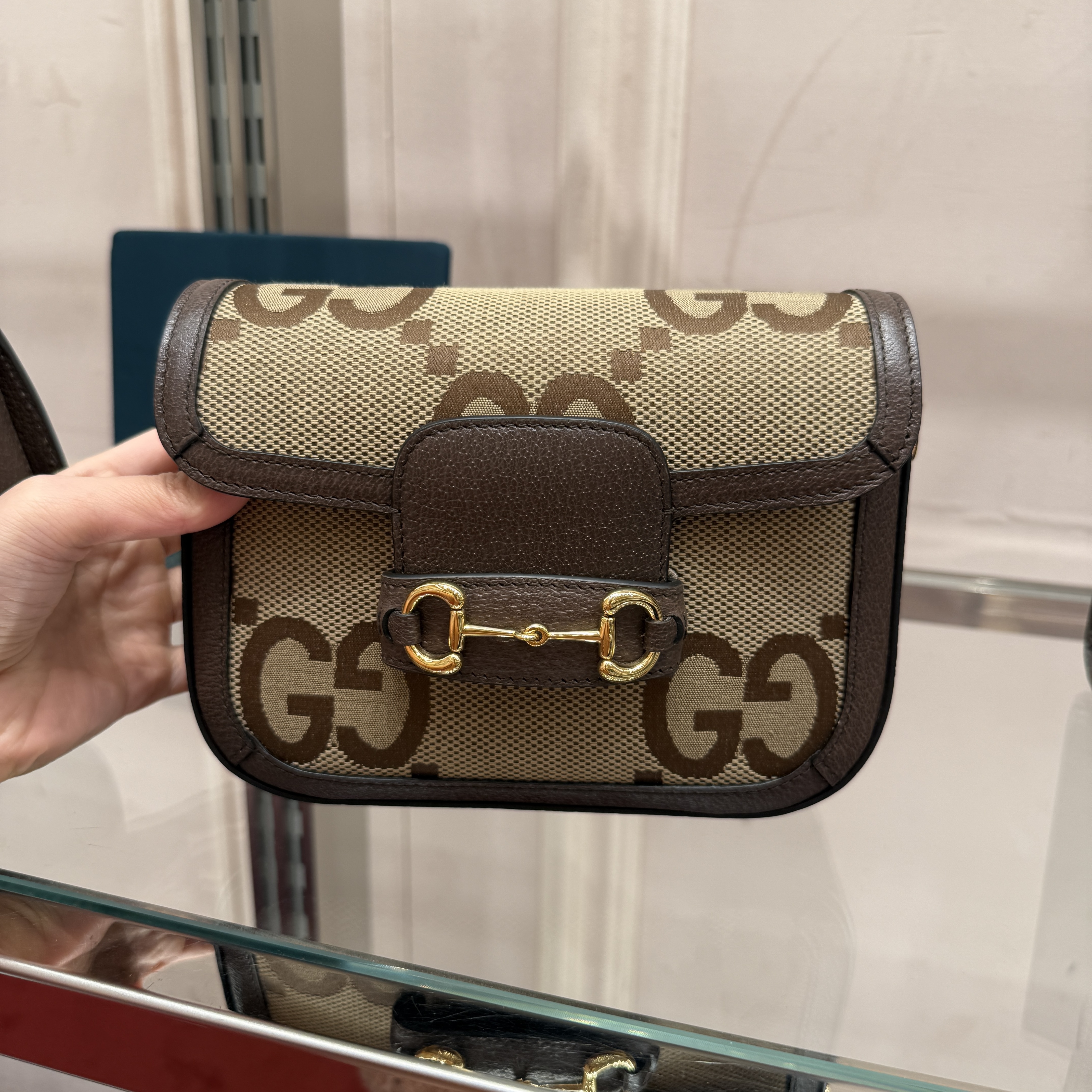 Gucci Jumbo GG Horsebit 1955 small shoulder bag 658574