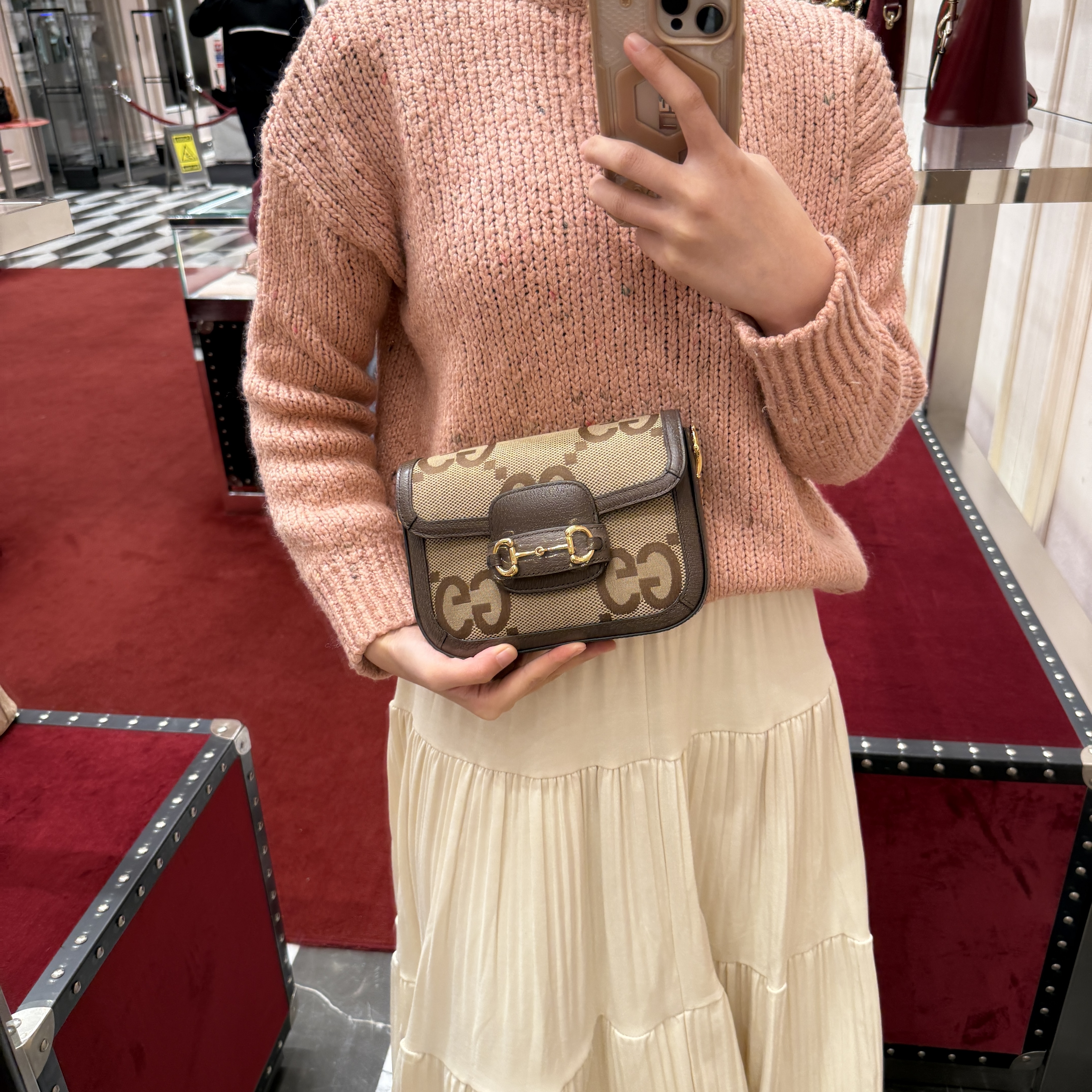 Gucci Jumbo GG Horsebit 1955 small shoulder bag 658574