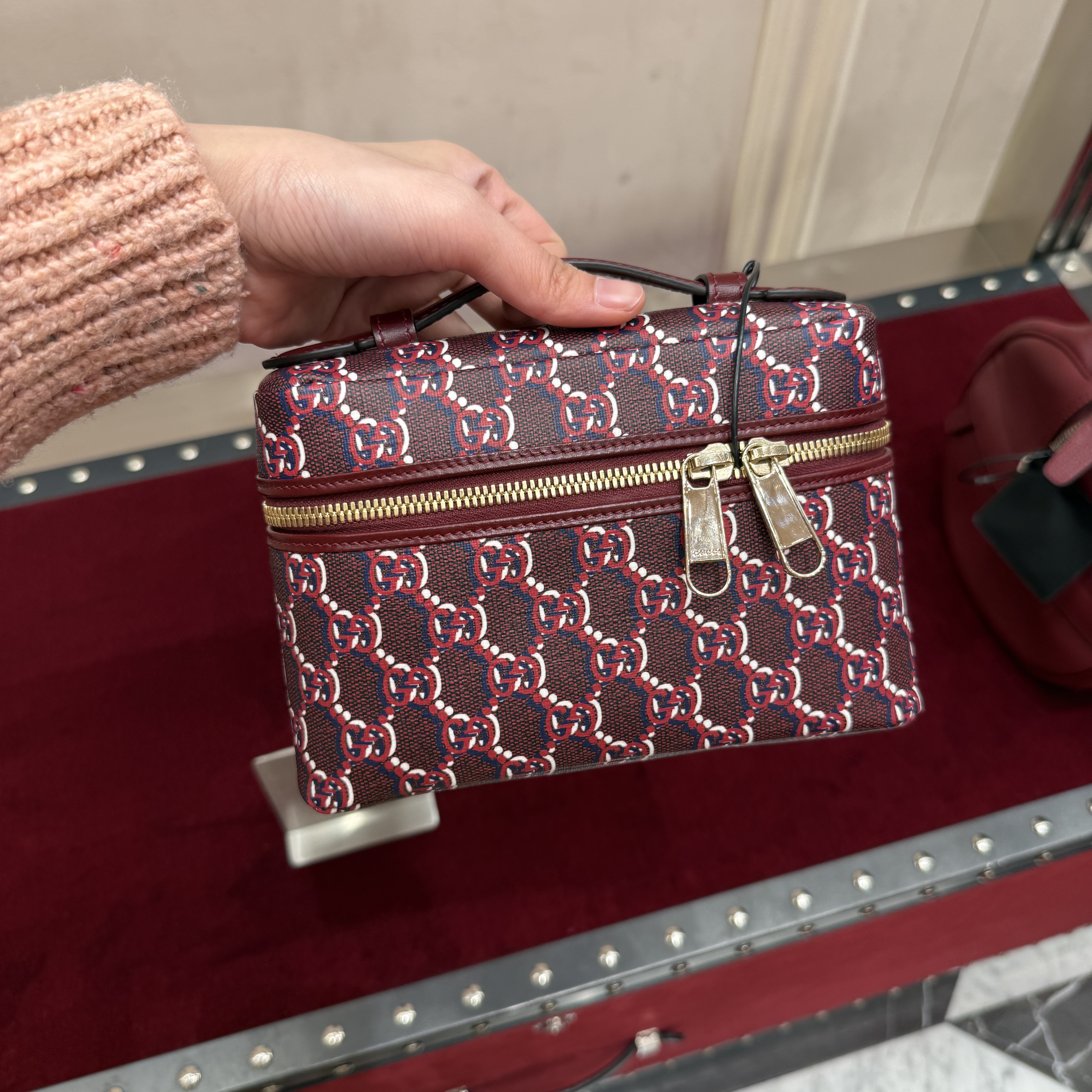 Gucci GG Shadow supreme mini Vanity bag Red 795058