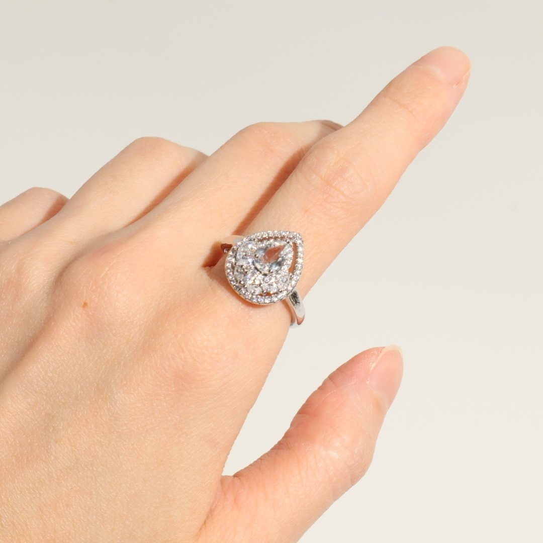 Pure Drop - White Quartz Ring