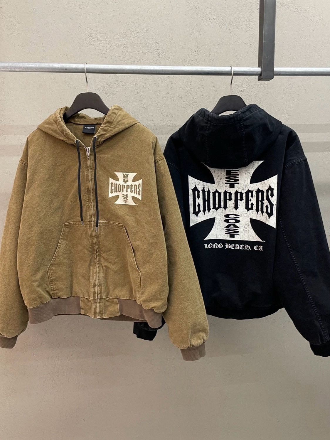 洗水英文字連帽拉鍊外套(薄夾棉) ARCHIVE-396JK