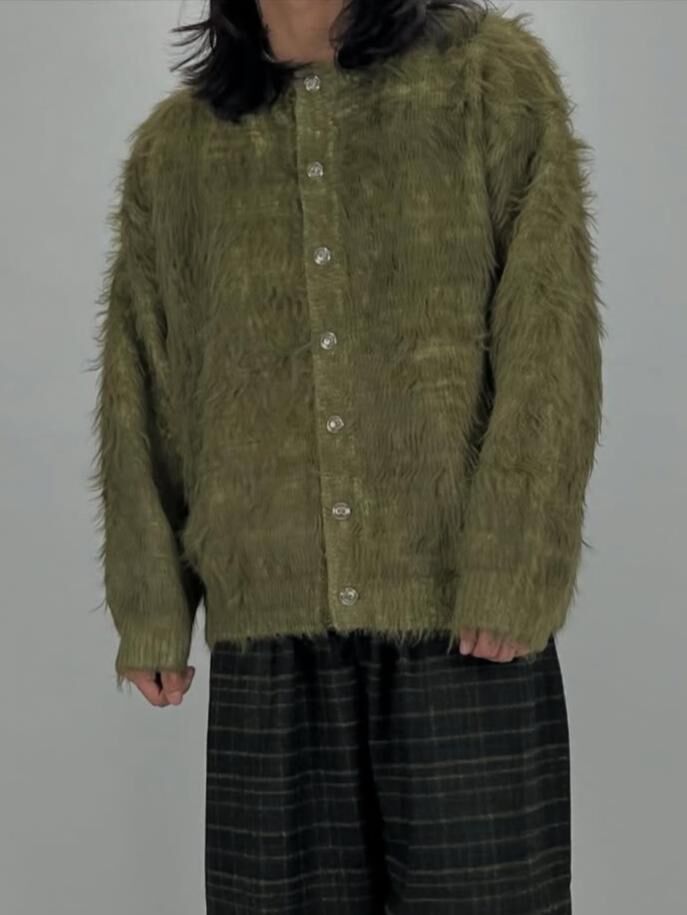 淨色毛毛開胸針織外套 FLEUR-016JK