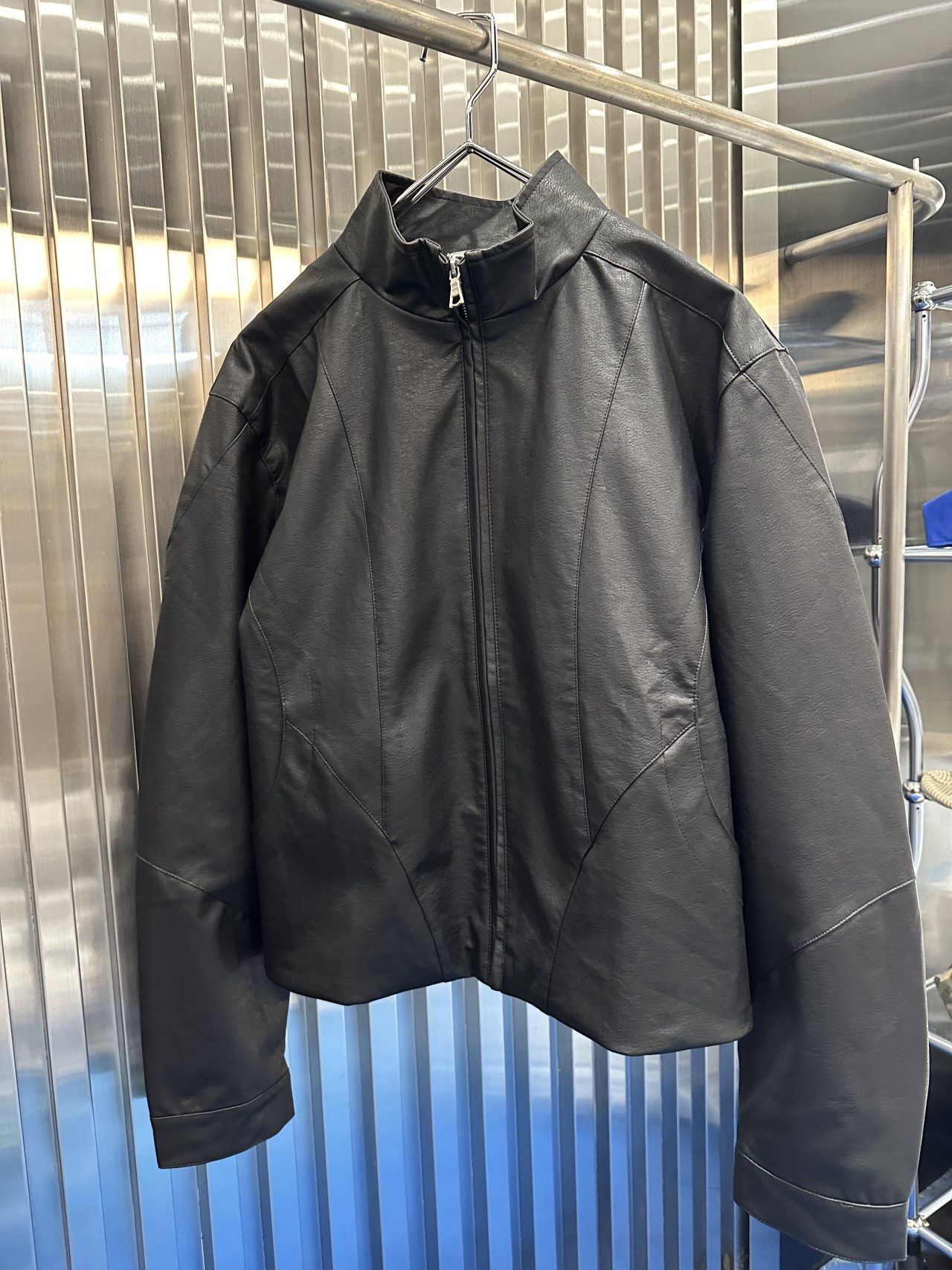 企領拉鍊合成皮褸 LEGIT-069JK