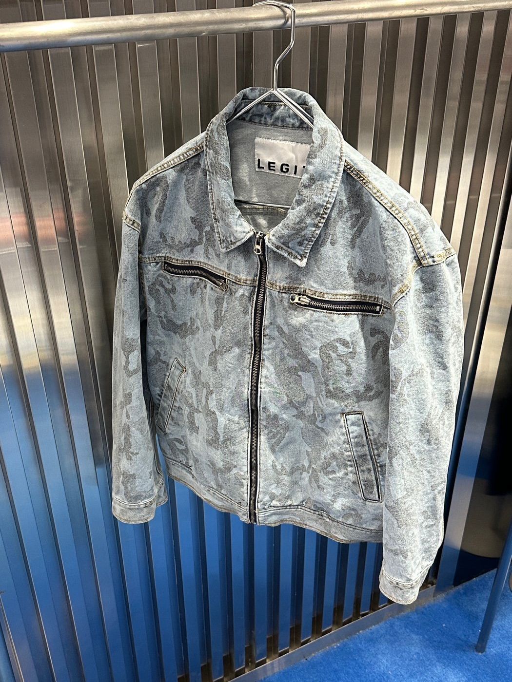 迷彩反領牛仔拉鍊外套 LEGIT-070JK