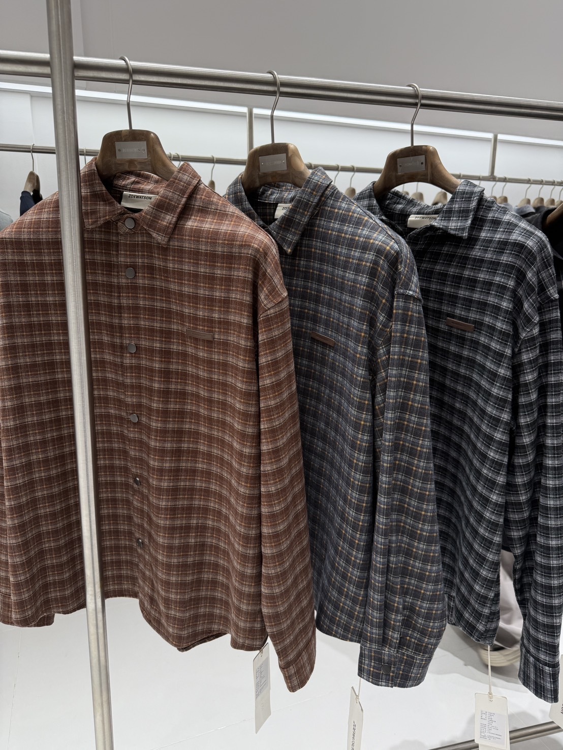 復古格紋襯衫 磁吸鈕扣 z5218  zoewatson