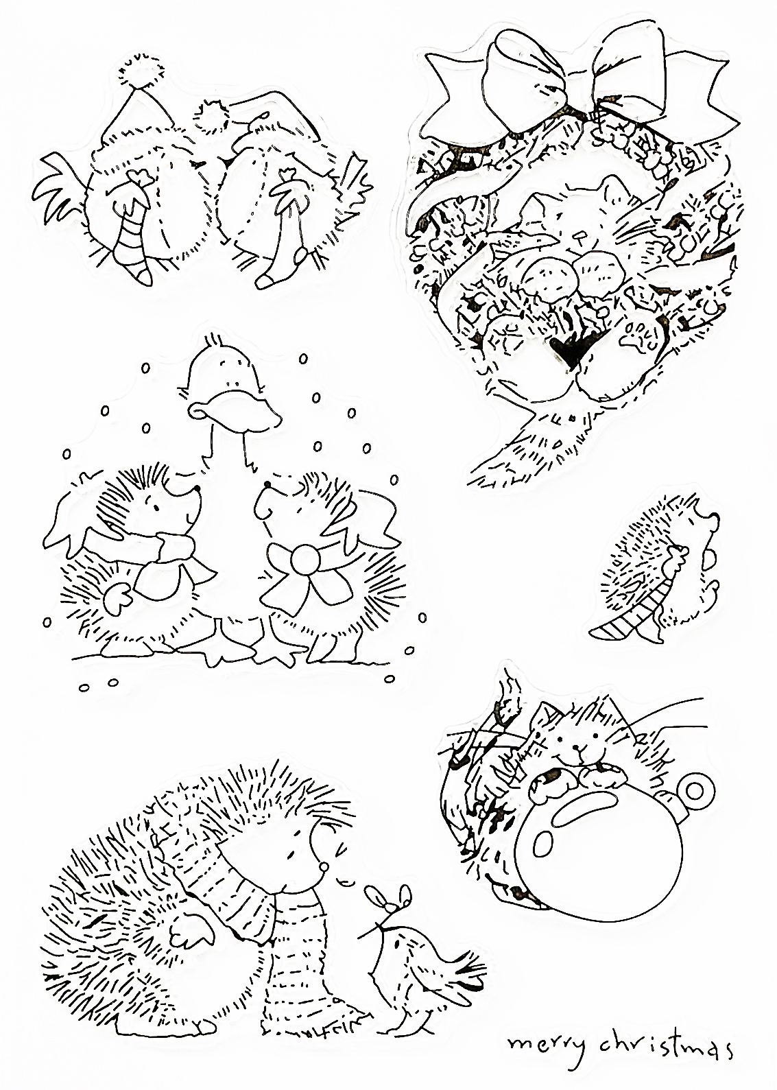 【新品】TS水晶印章 |聖誕女孩2卡+刺蝟1卡 #TSS19.TSS20+TS61