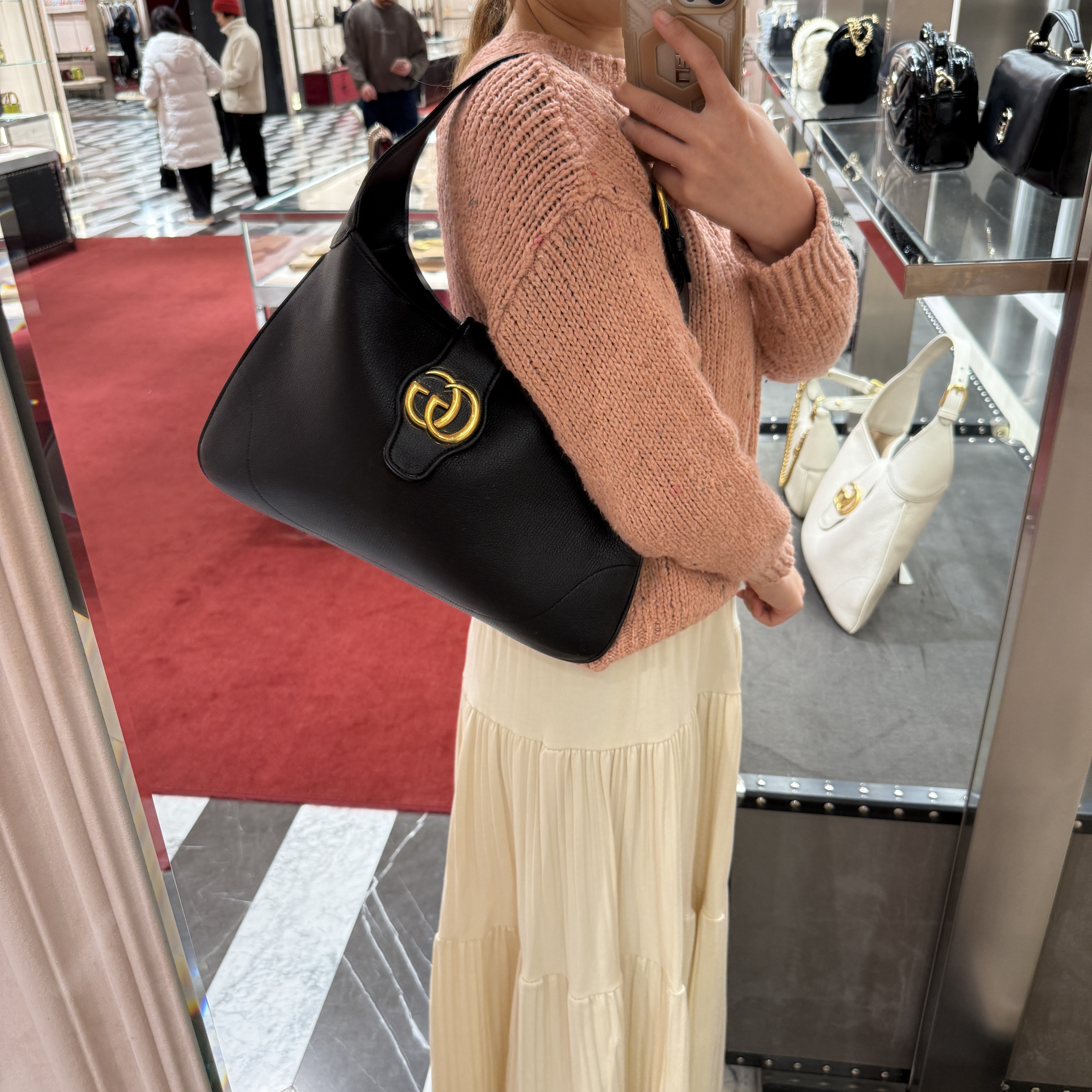 Gucci Aphrodite medium shoulder bag Black and White 726274