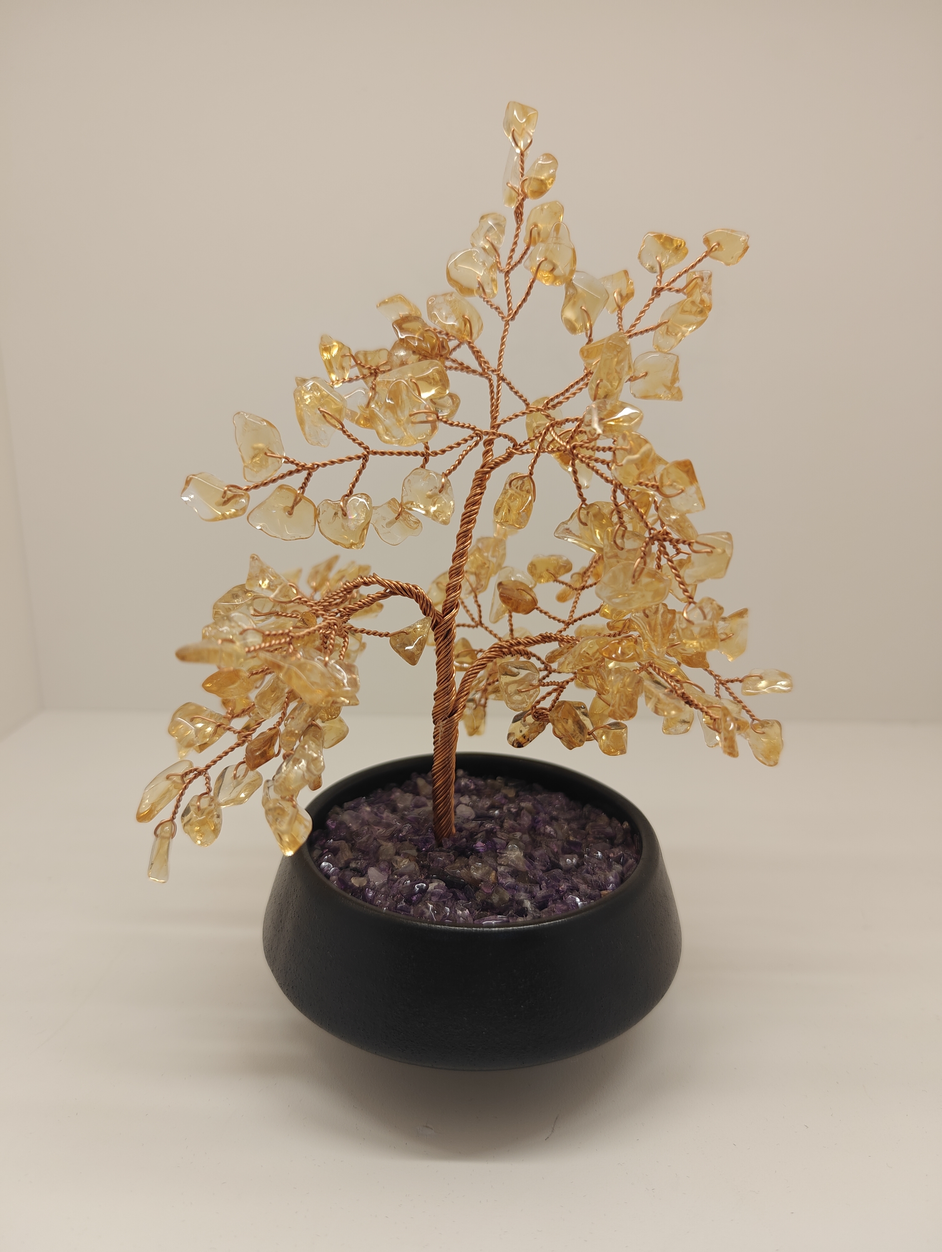 [S] GEMZ & CO HLCT AMETHYST CERAMIC POT TREE,H.E CITRINE, W219 (W219)