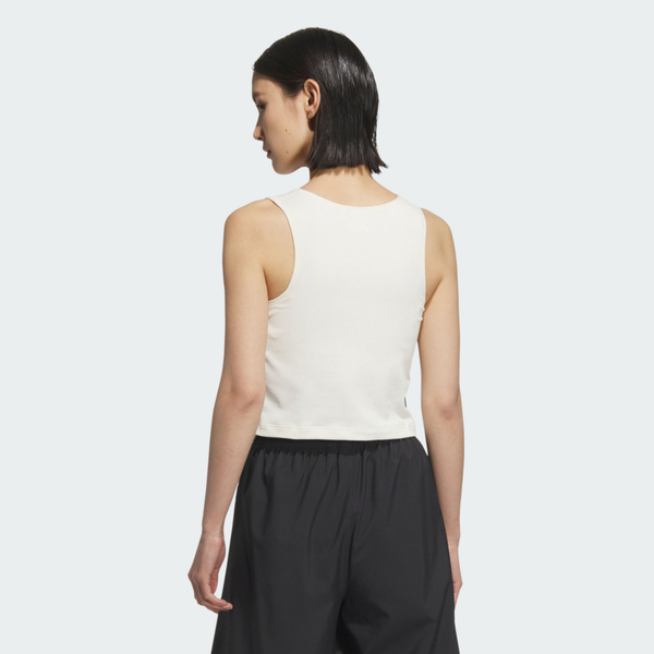 Adidas 愛迪達 3s Pad Tank KB6418 女 背心 運動背心 短版 修身 米白 亞版