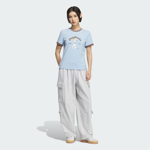Adidas 愛迪達 W Ringer Tee KG6697 女 T恤 運動上衣 休閒短袖 101忠狗 水藍 亞版