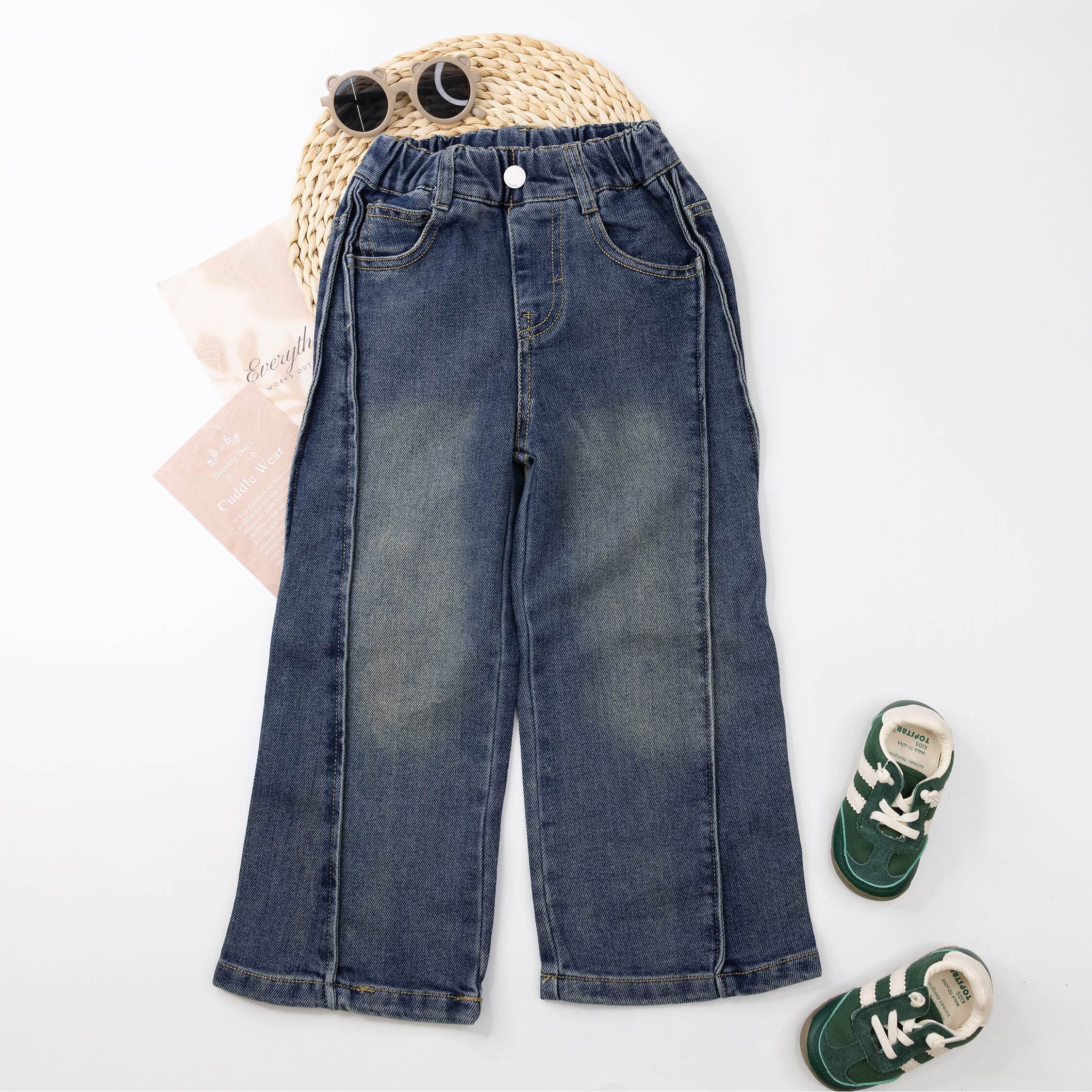 【H55534】簡約百搭立體剪裁牛仔褲