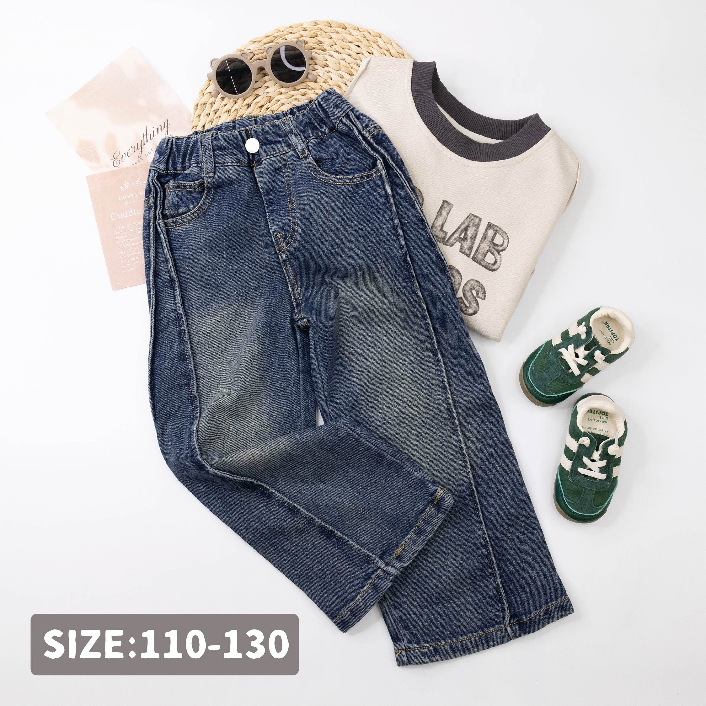 【H55534】簡約百搭立體剪裁牛仔褲