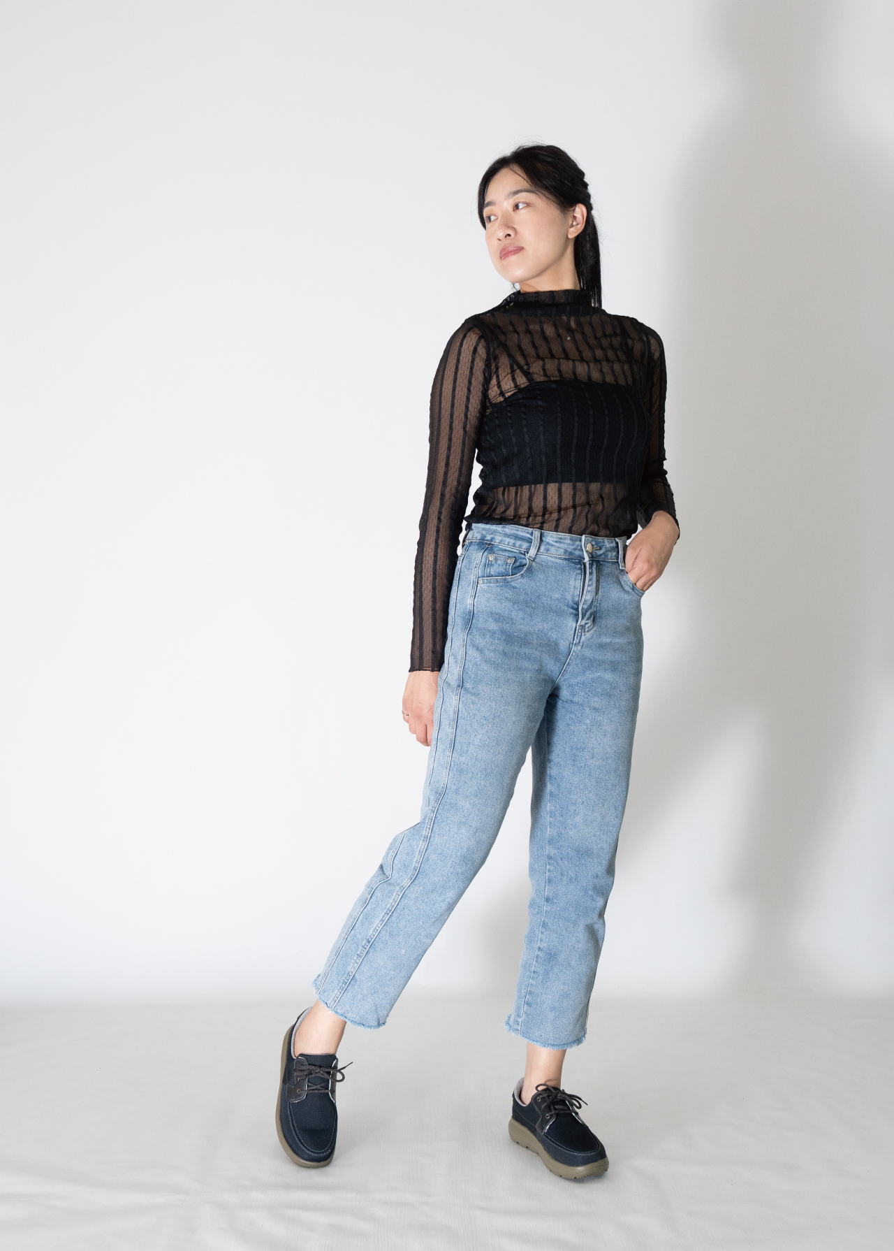 USTINI 我挺你健康鞋 水土服氣綁帶布鞋 沉靜黑 實穿照1