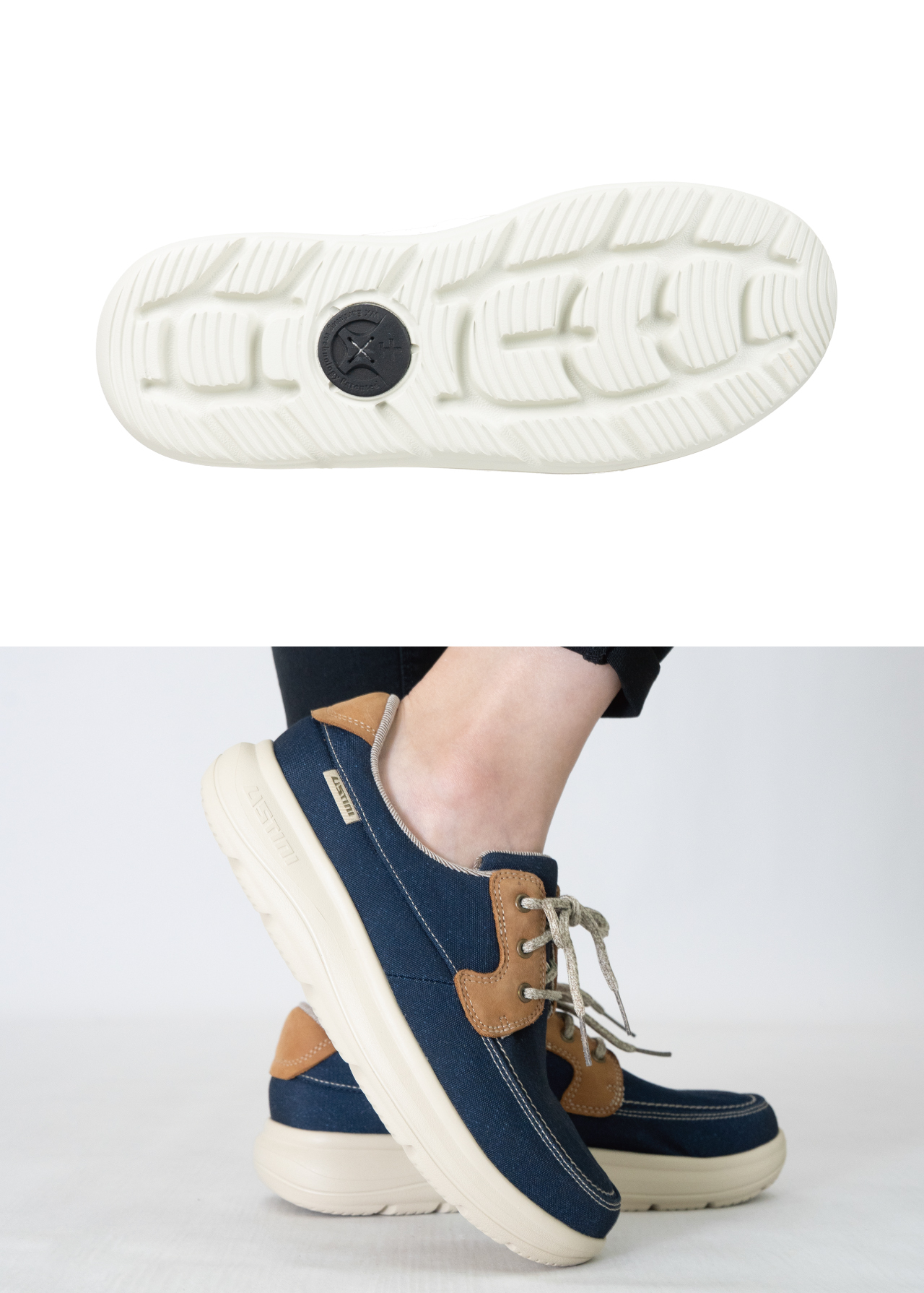 USTINI 我挺你健康鞋 水土服氣綁帶布鞋 暮海藍1