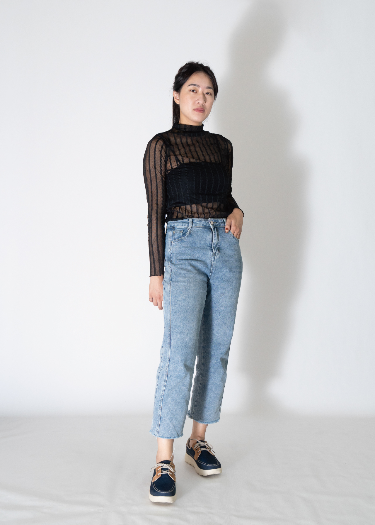 USTINI 我挺你健康鞋 水土服氣綁帶布鞋 暮海藍 實穿照1