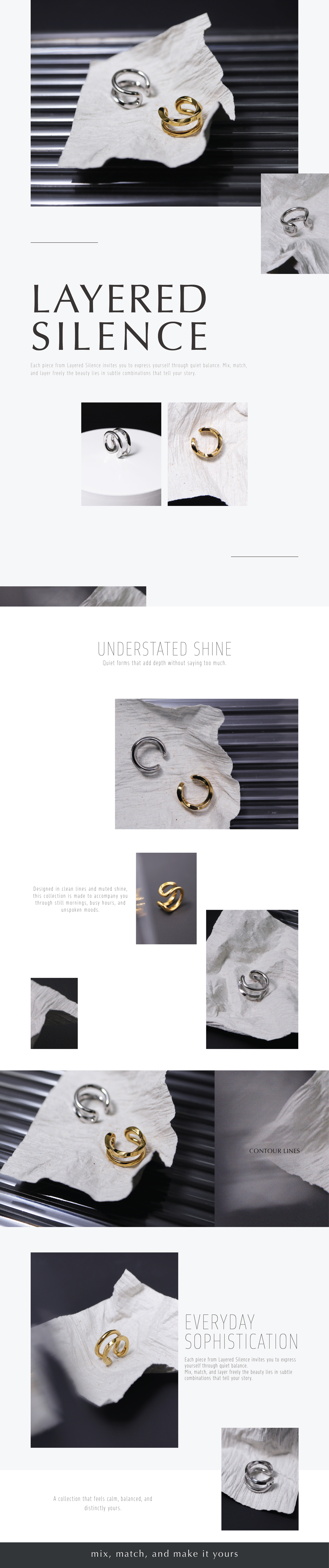 掠影 雙線耳骨夾｜Miestilo Jewelry設計師輕珠寶品牌｜舒飾質感每一刻