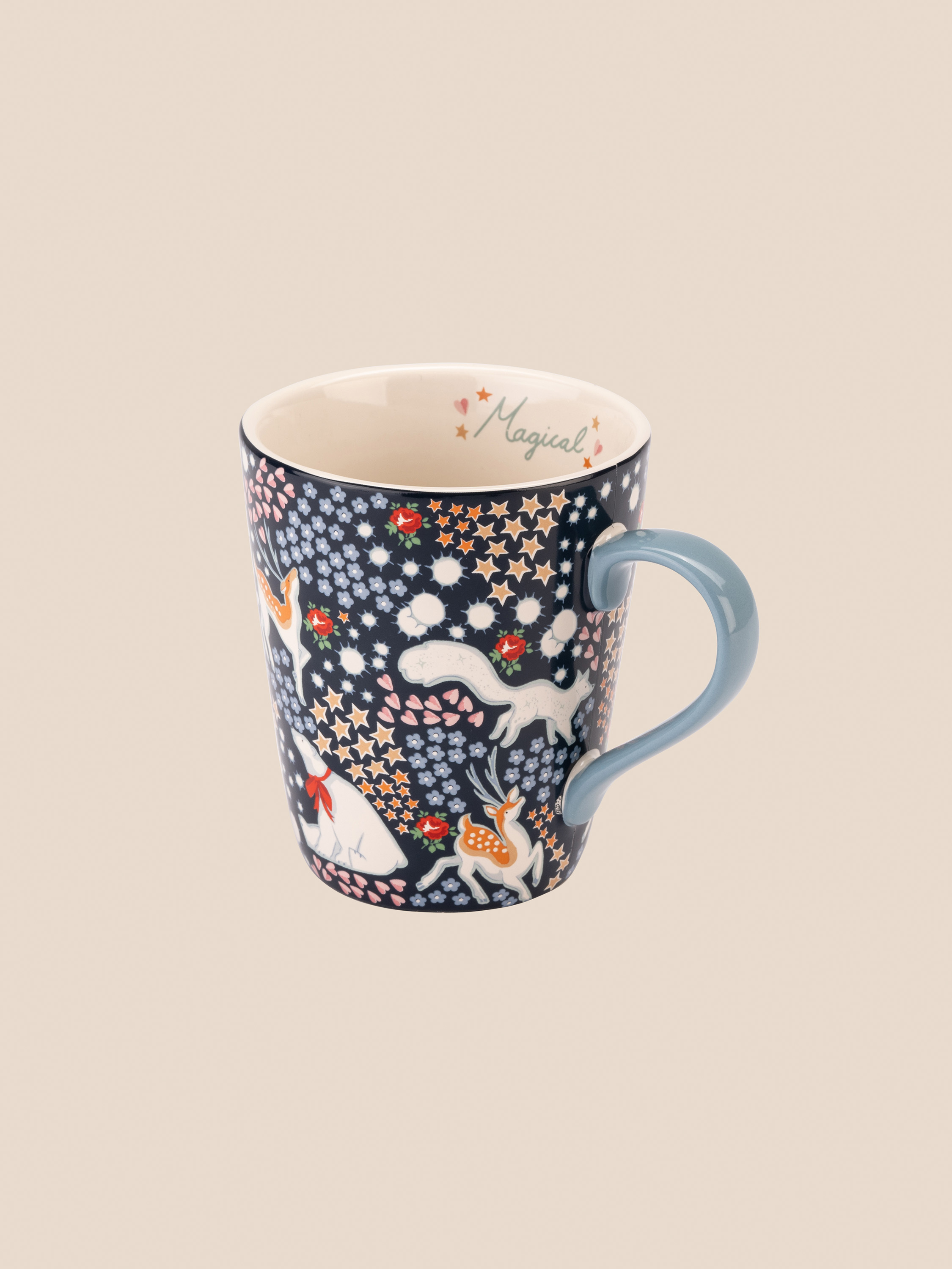 Christmas Magical Animals 基本款陶瓷馬克杯 - 藍色