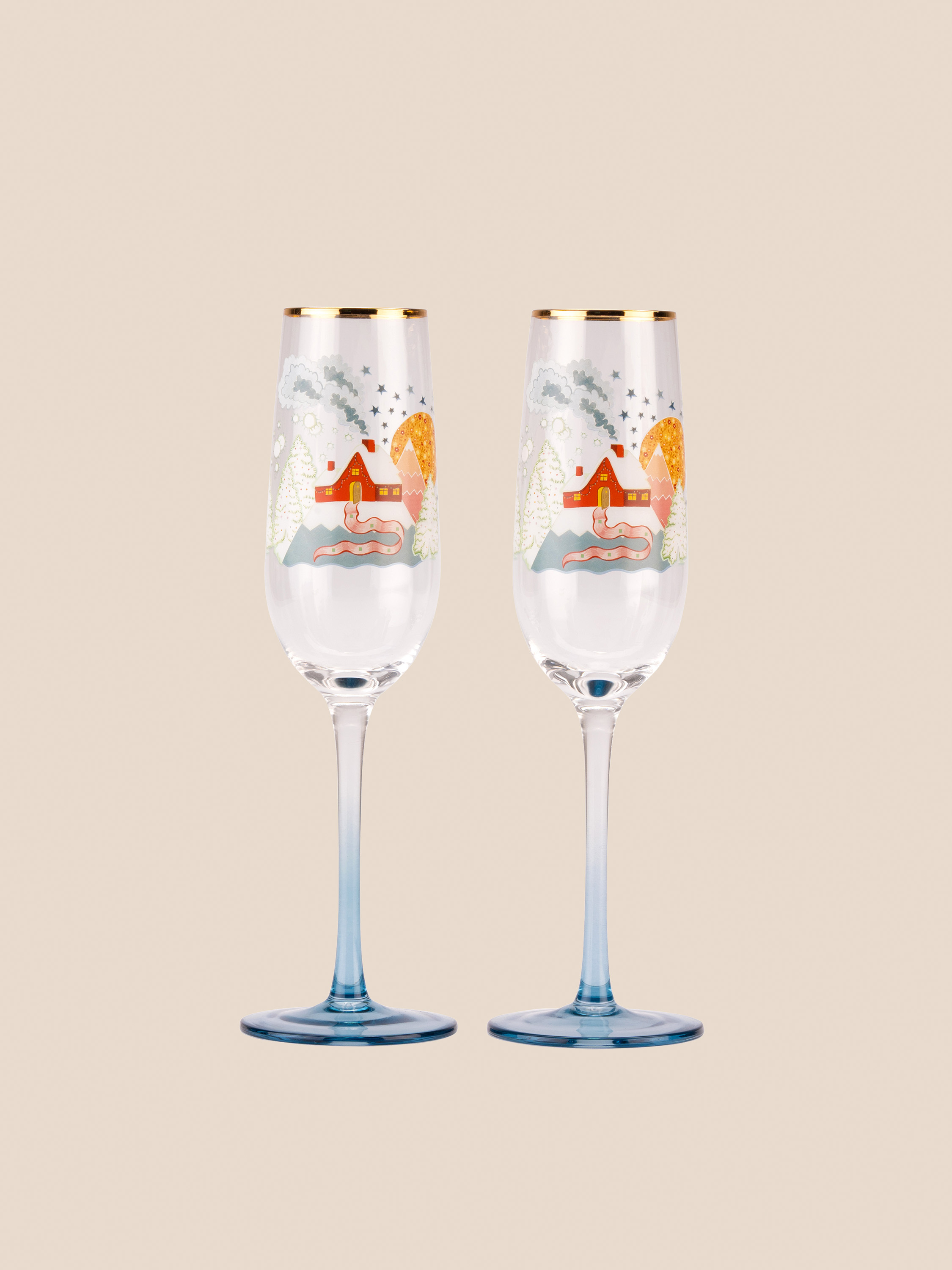 Christmas Journey 玻璃香檳杯