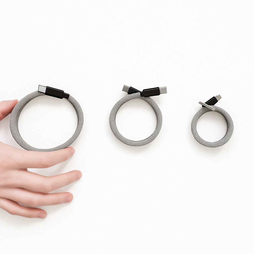 【Paceway 】 磁吸捲捲線 Type-C to Type-C 1.5m（灰）