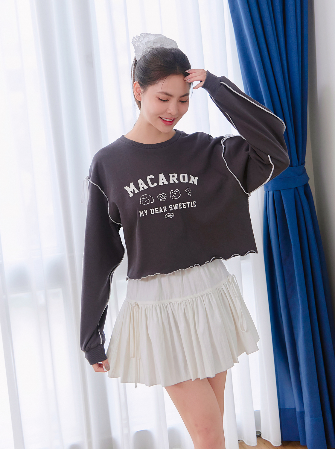 【第二件5折】軟軟兔撞色滾邊蝴蝶結T恤