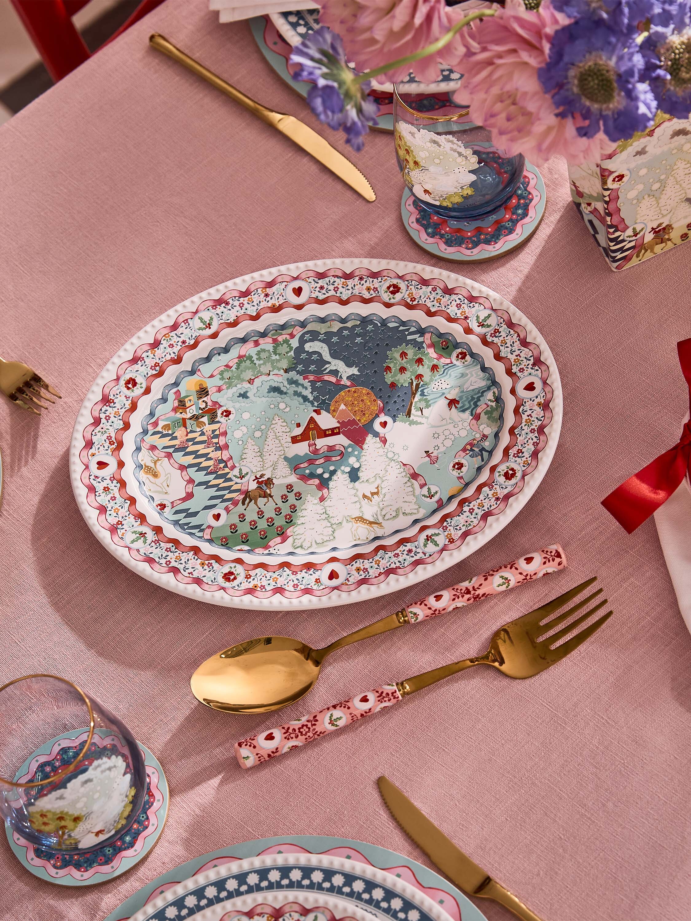 Christmas Journey 陶瓷橢圓盤