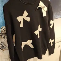 [S] KARL LAGERFELD BLACK 3D BOW SWEATER, L5ZSS721-BLK (SKL1422)