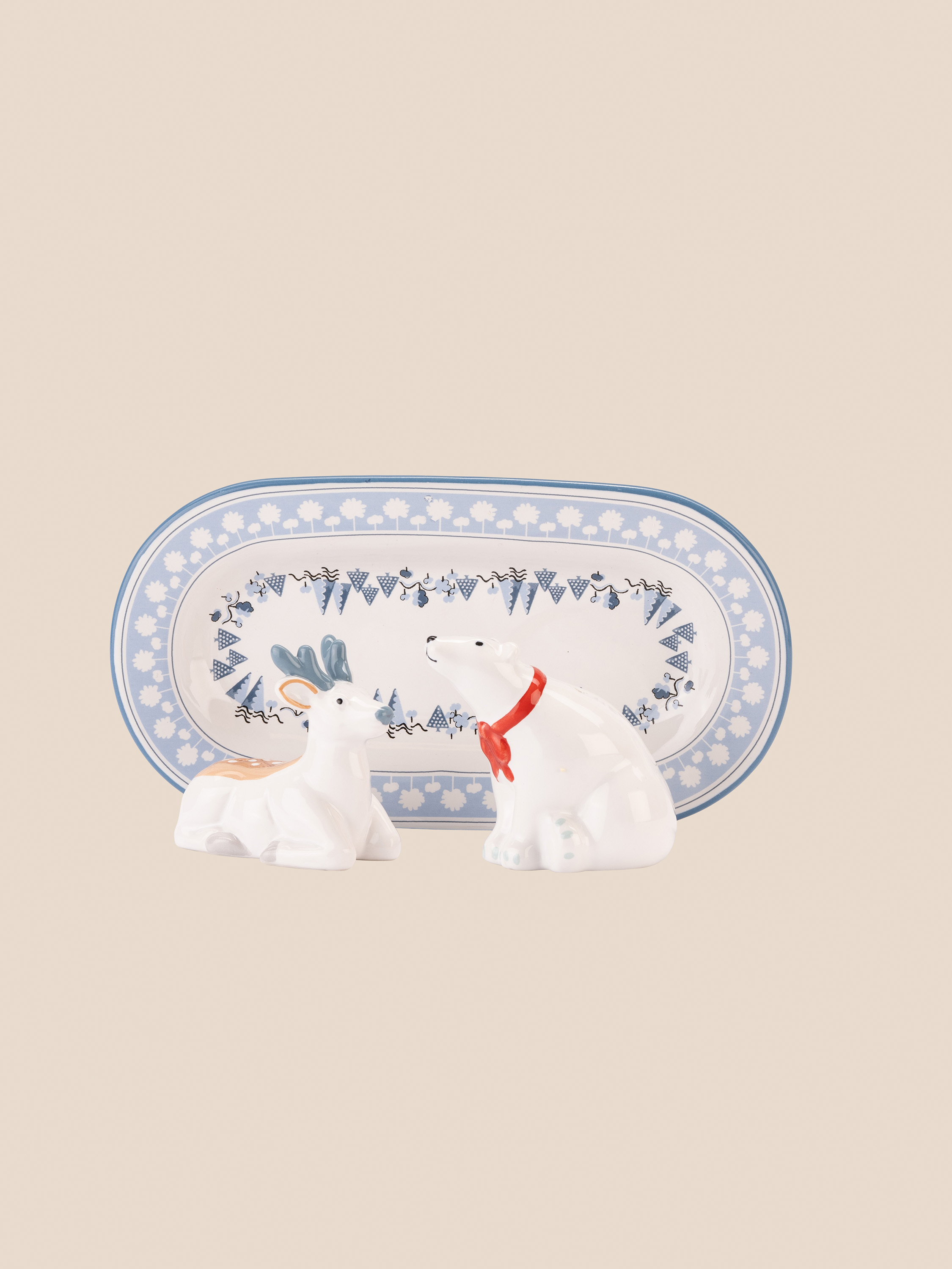 Christmas Magical Animals 北極熊與麋鹿造型鹽巴及胡椒罐組