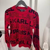 [S] KARL LAGERFELD ADMIRAL/BK LOGO EMBELLISHED SWEATER, L5ZSS761-DLN (SKL1423)