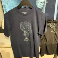 [S] KARL LAGERFELD NAVY ALL OVER KL KARL TEE, LM5G2199-NVY (SKL1424)