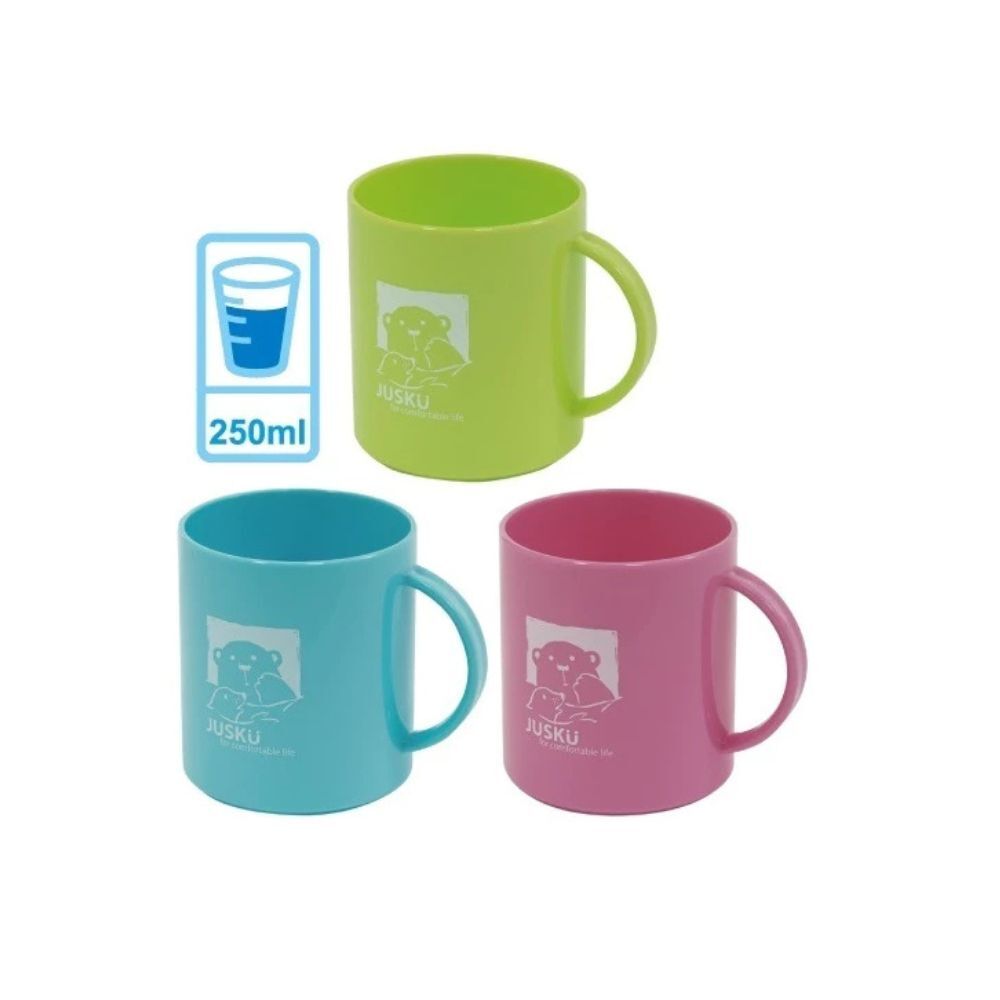 JUSKU 小美人冷水杯 250ml 400ml｜台灣製 PS塑膠 兒童水杯 冷飲杯 露營杯 生活杯 顏色隨機【輕鬆購五金百貨】